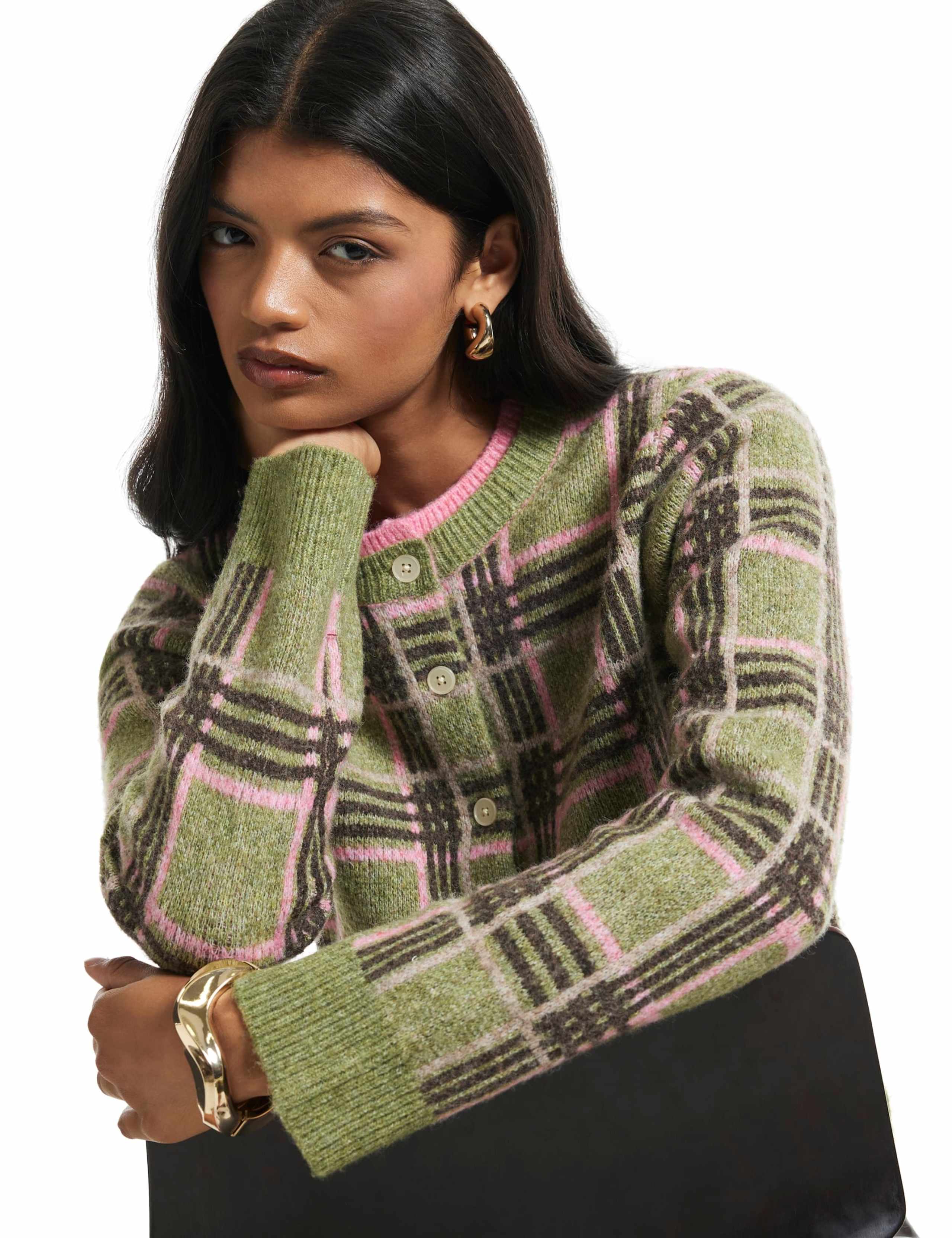 Checked Cardigan with Wool 6 of 6