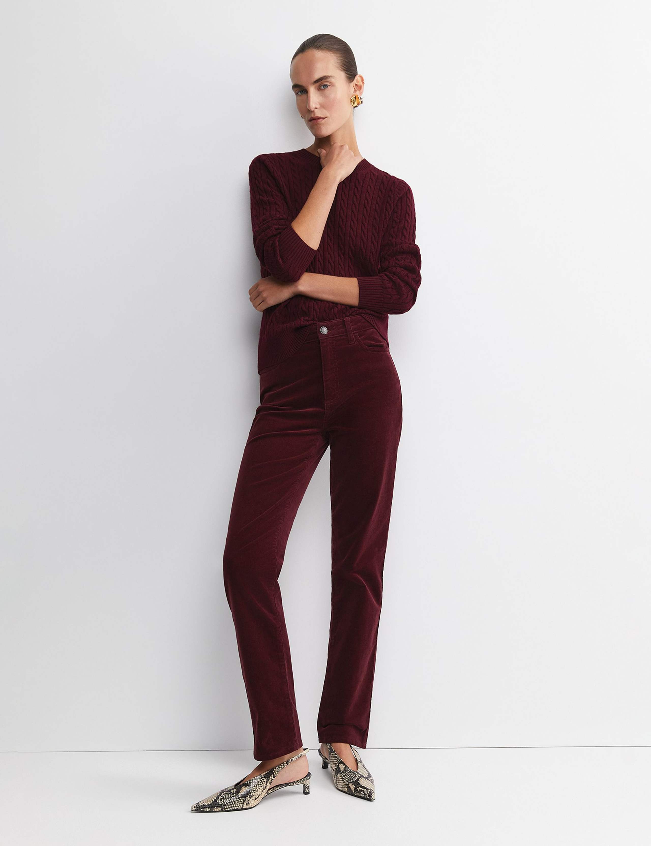 Cord High Waisted Straight Leg Jeans 3 of 5