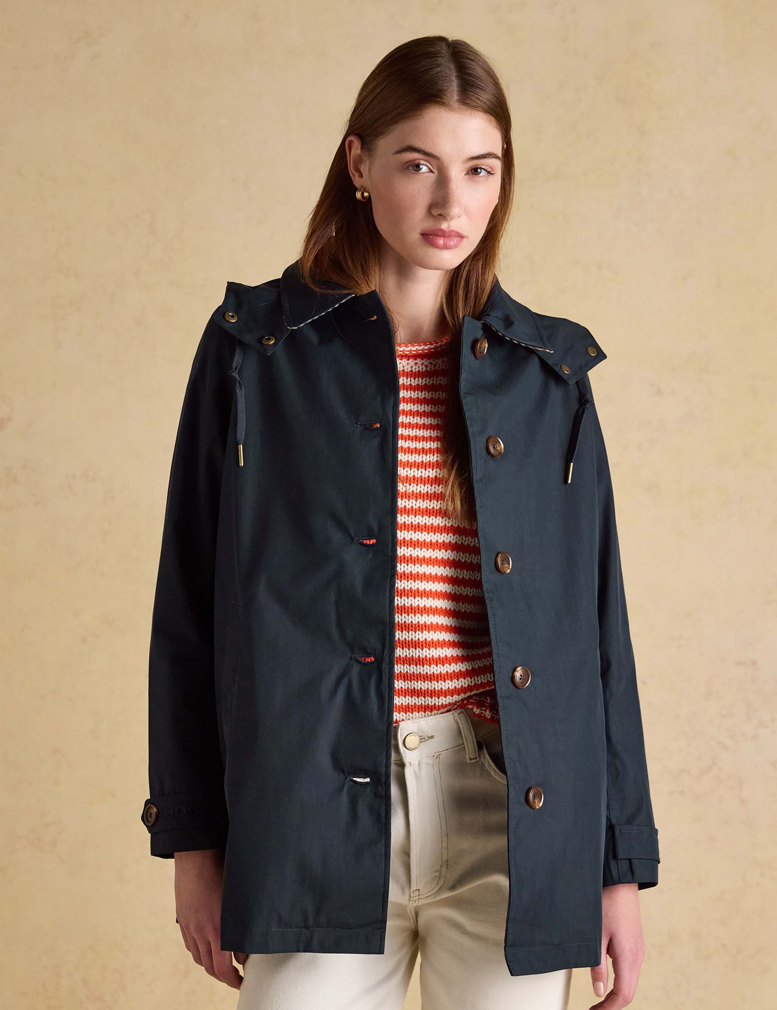 Cotton Rich Hooded Raincoat 1 of 7