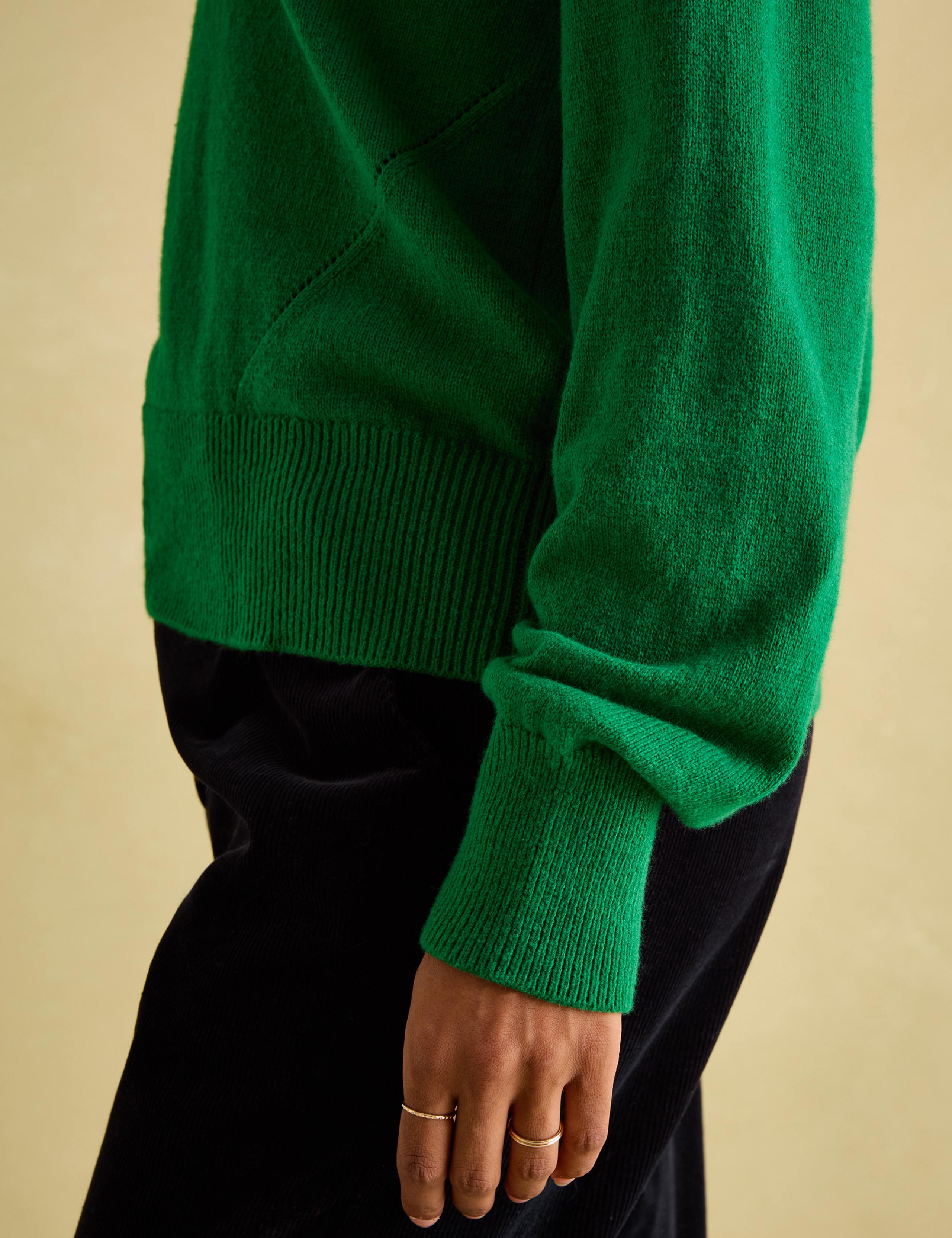 Pointelle Collared V-Neck Jumper with Wool 2 of 6