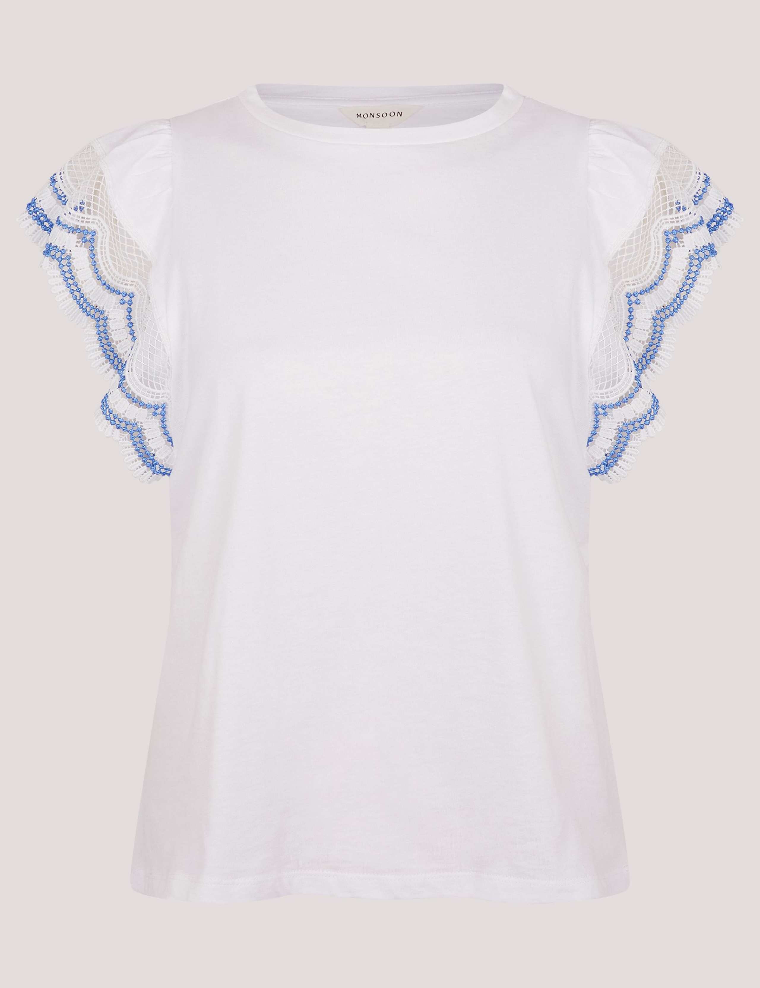 Pure Cotton Embroidered Angel Sleeve Top 2 of 5