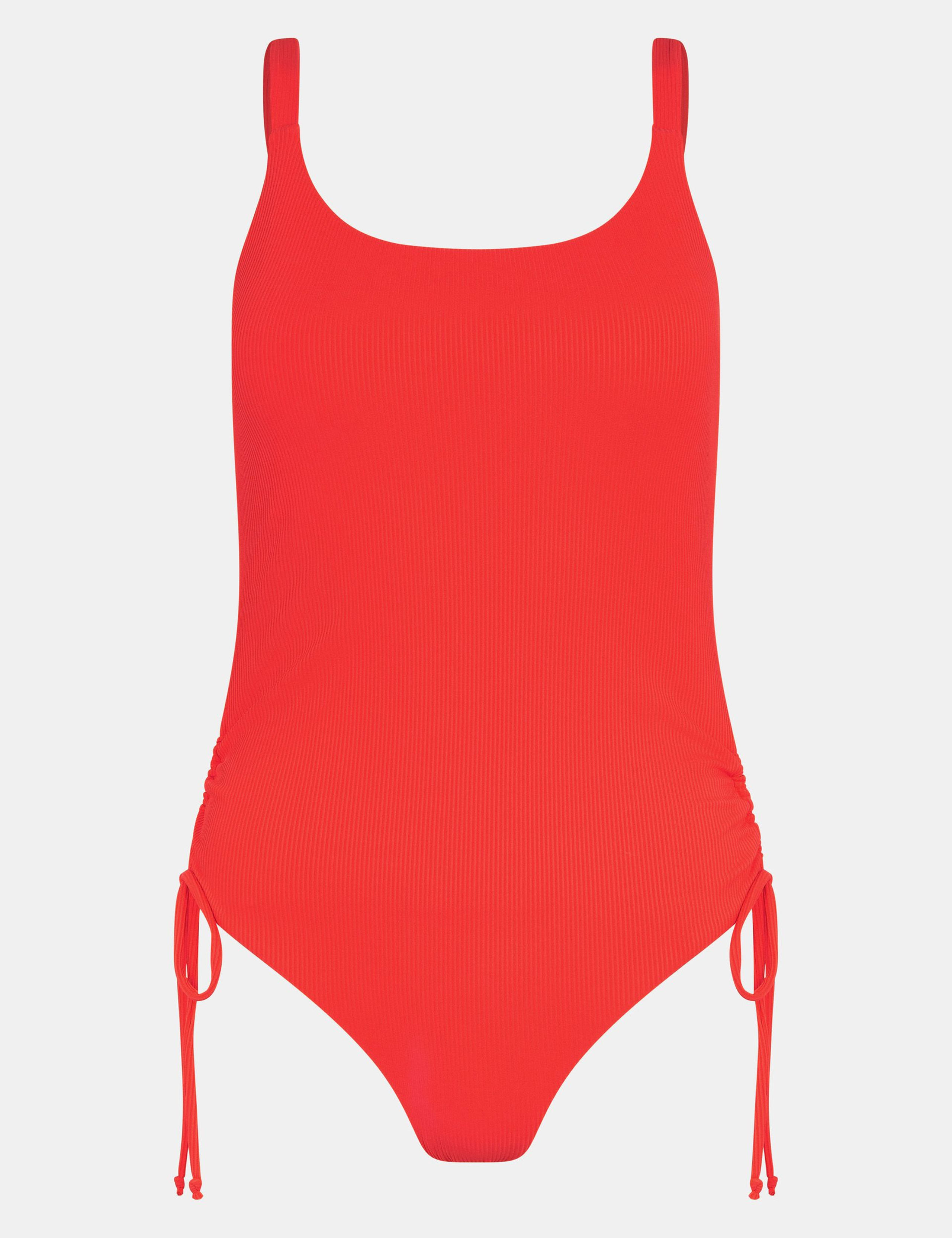 Ribbed Ruched Scoop Neck Swimsuit 2 of 4