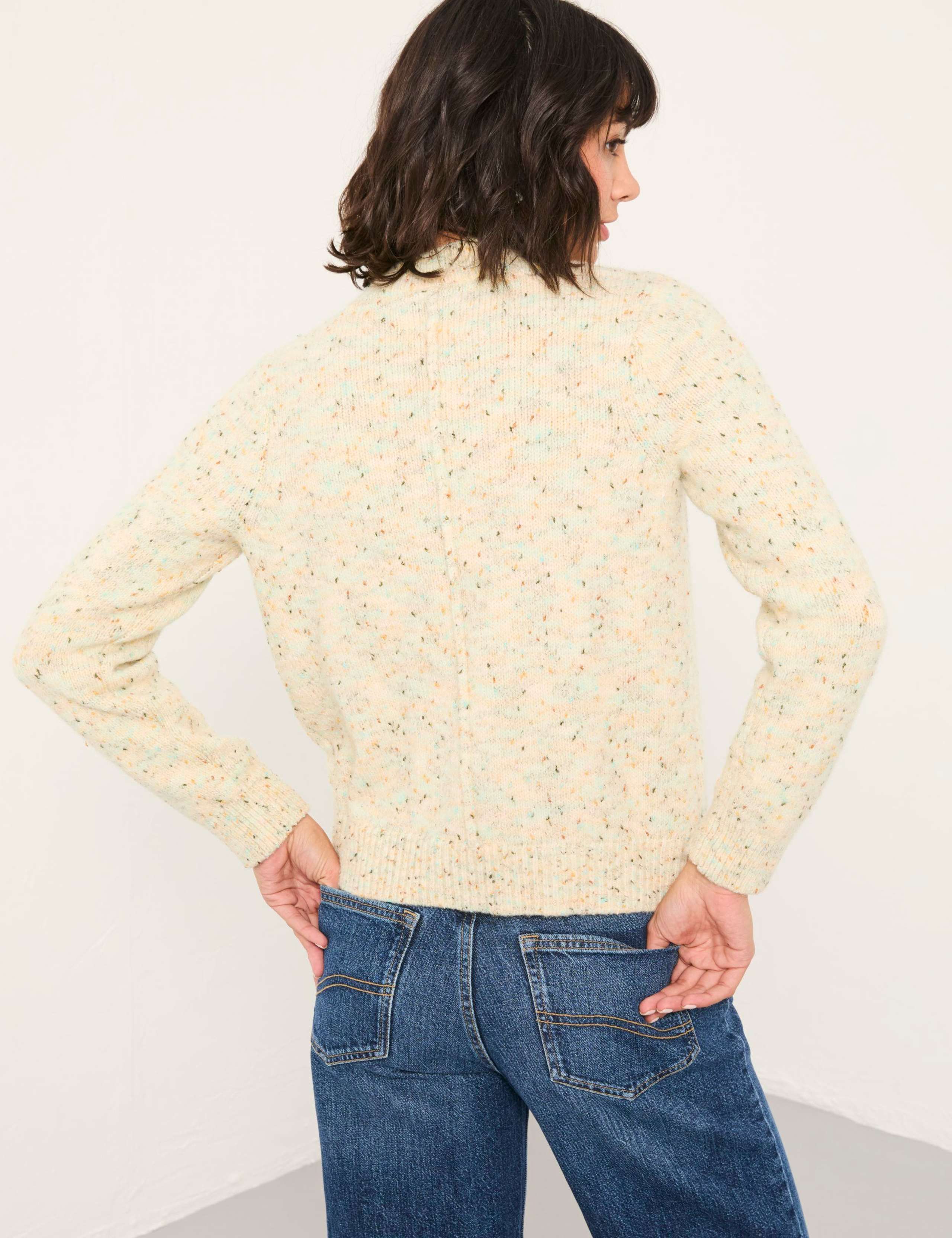 Textured Crew Neck Cardigan 4 of 5