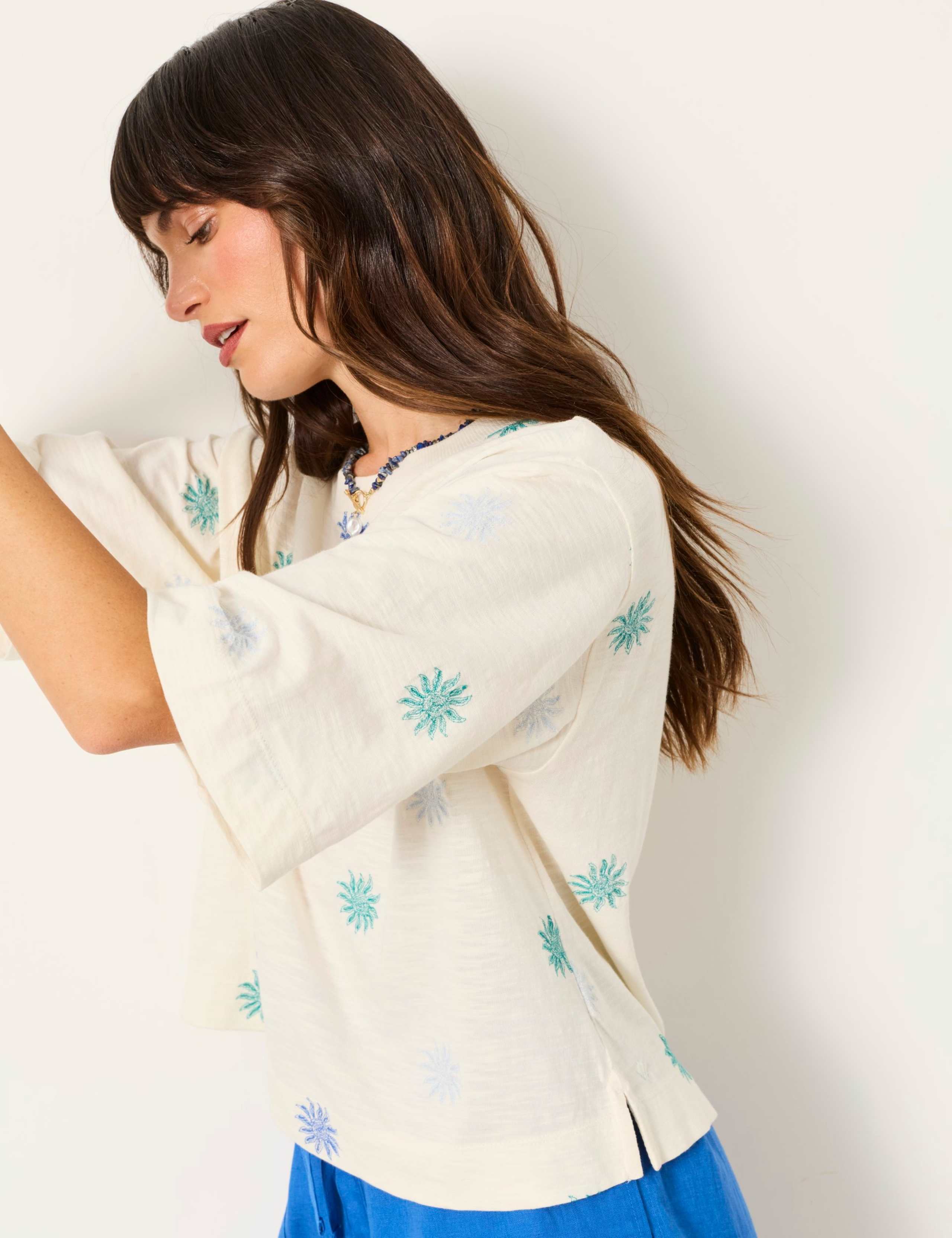 Cotton Rich Embroidered T-Shirt 5 of 7