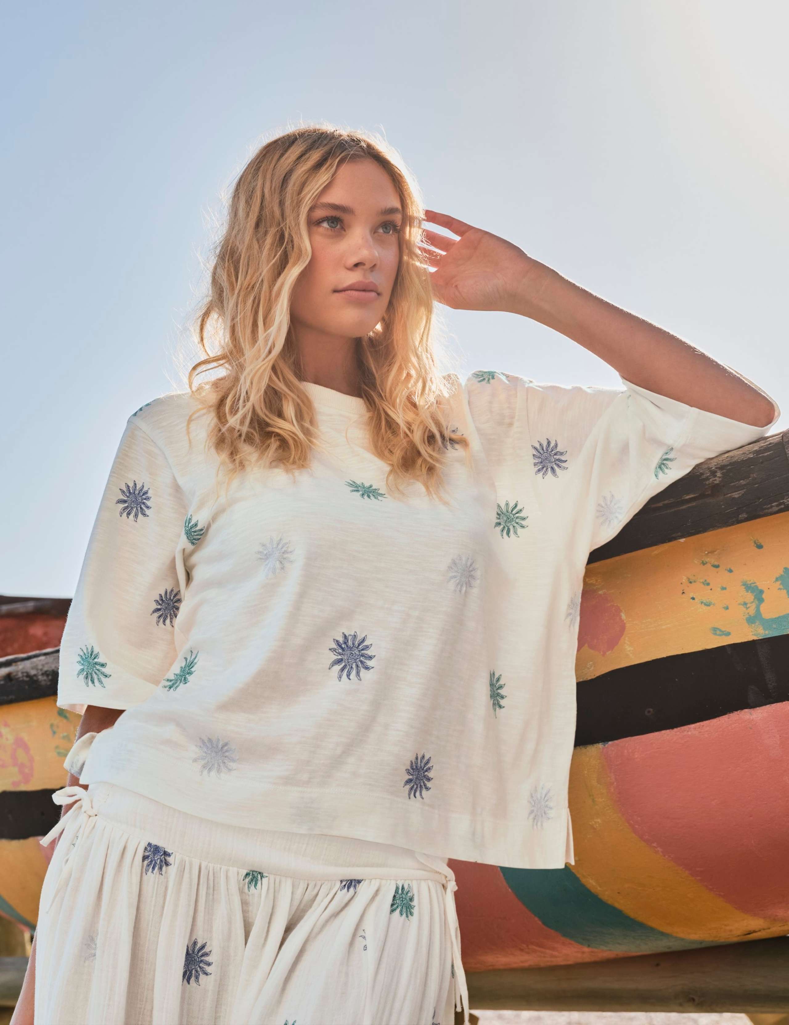 Cotton Rich Embroidered T-Shirt 6 of 7