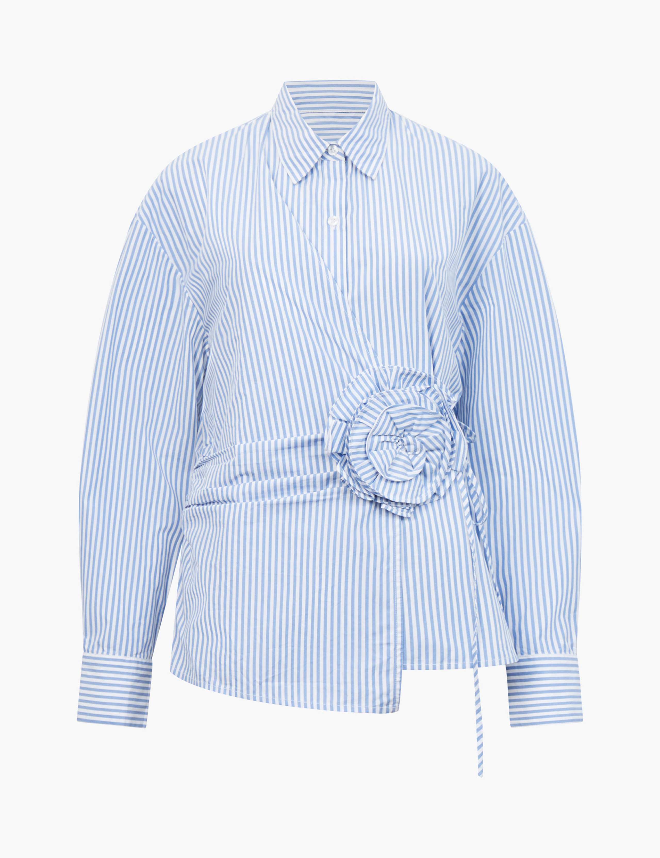Pure Cotton Striped Corsage Asymmetric Shirt 2 of 3
