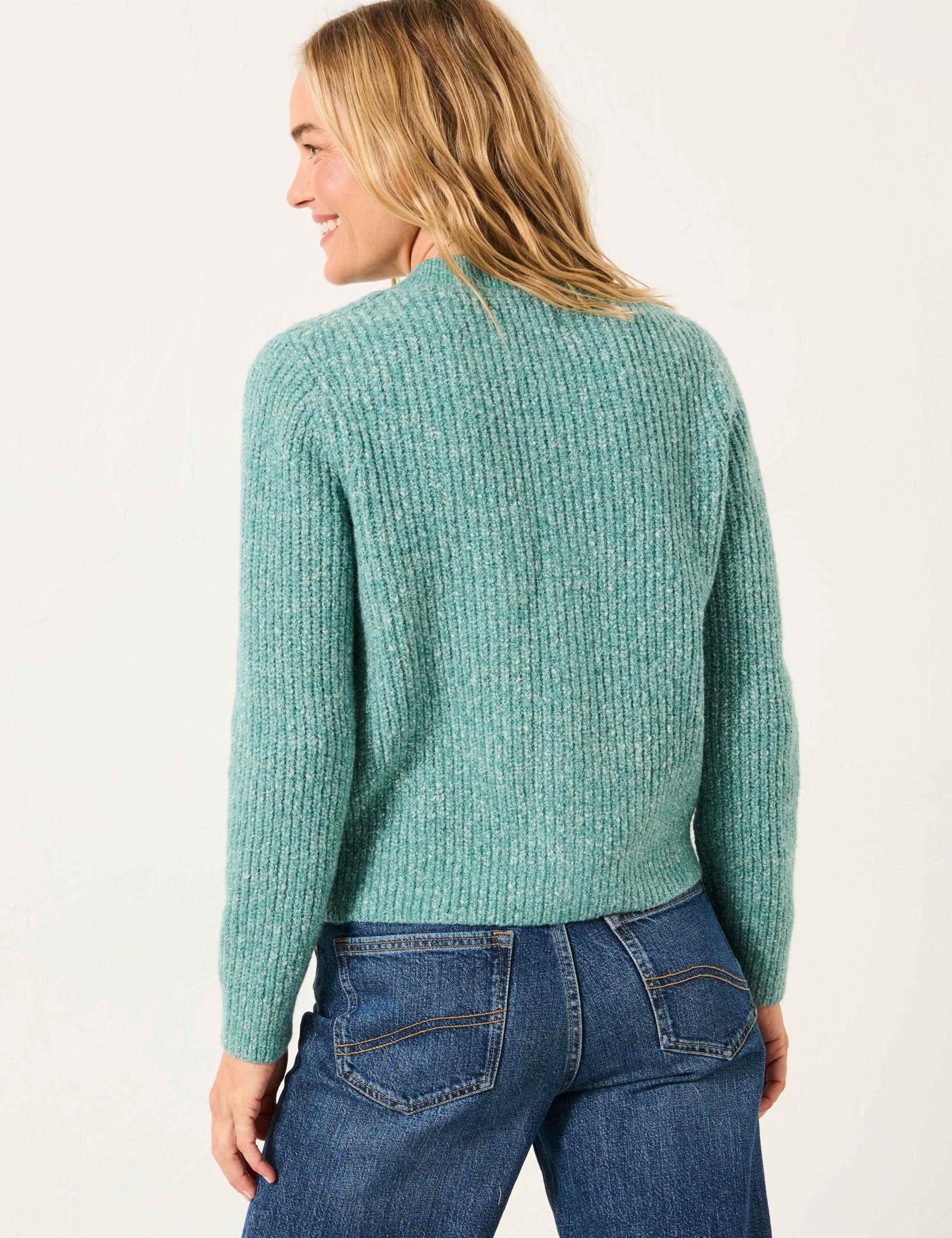 Ribbed Crew Neck Cardigan 5 of 5