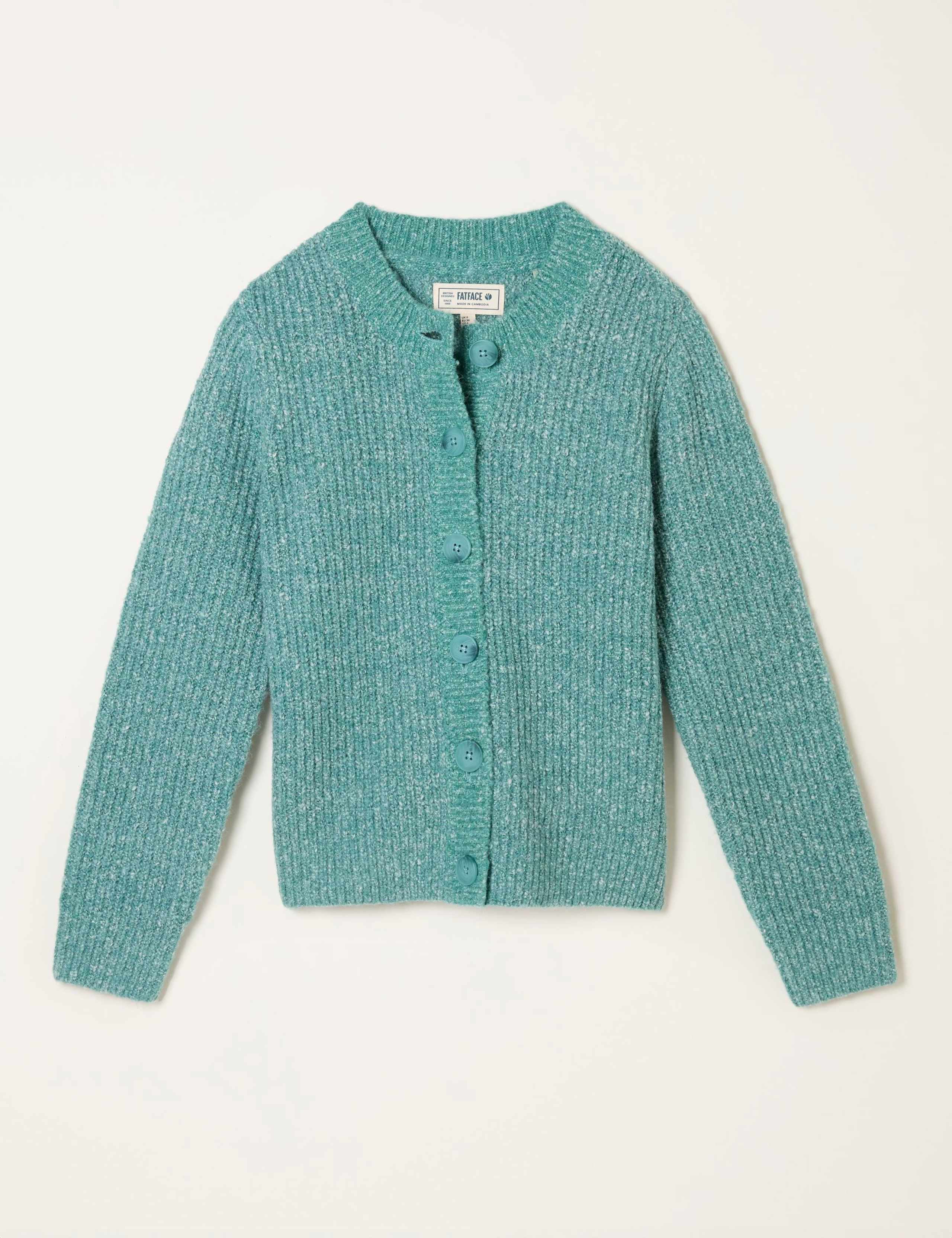 Ribbed Crew Neck Cardigan 2 of 5