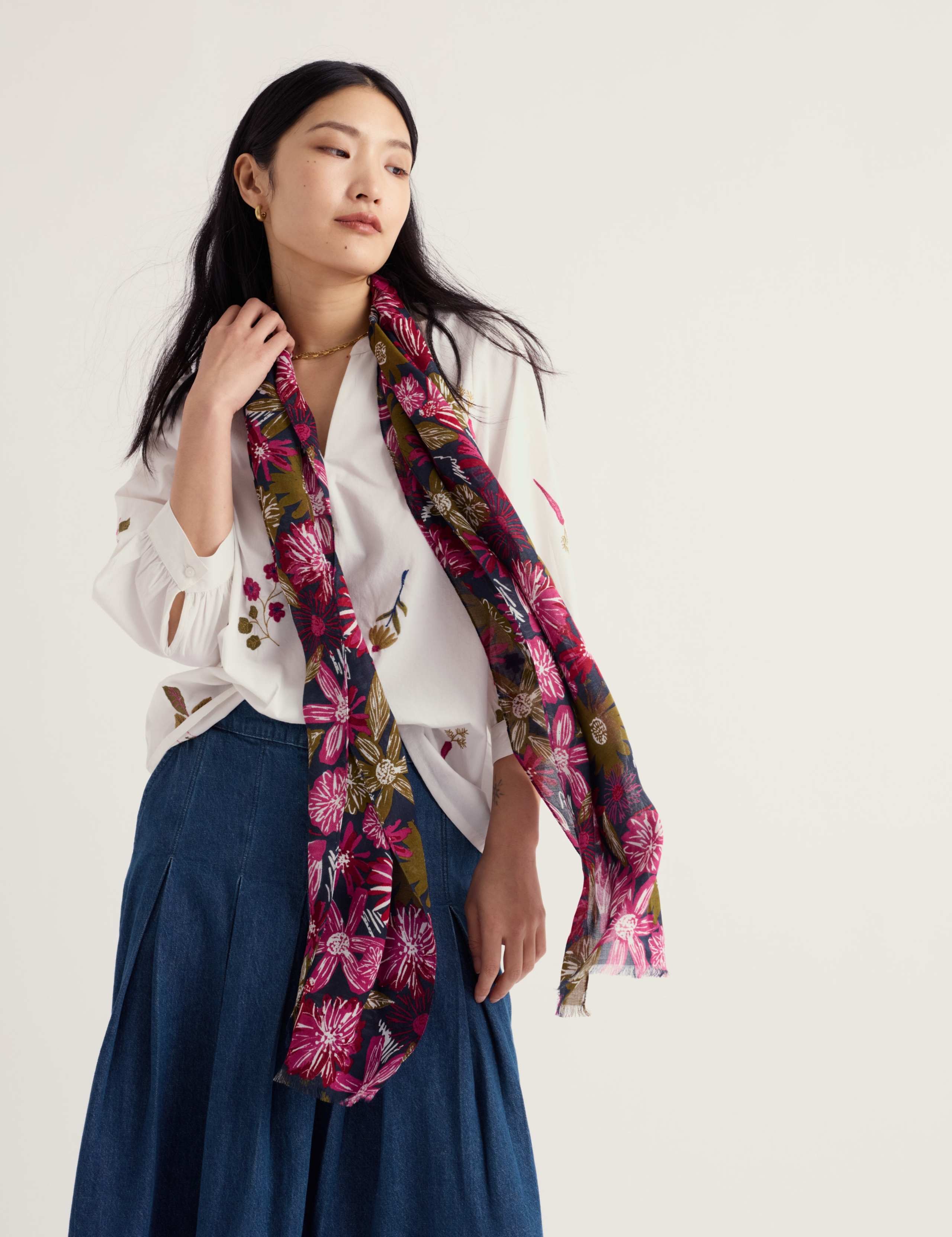 Modal Rich Floral Scarf 1 of 5