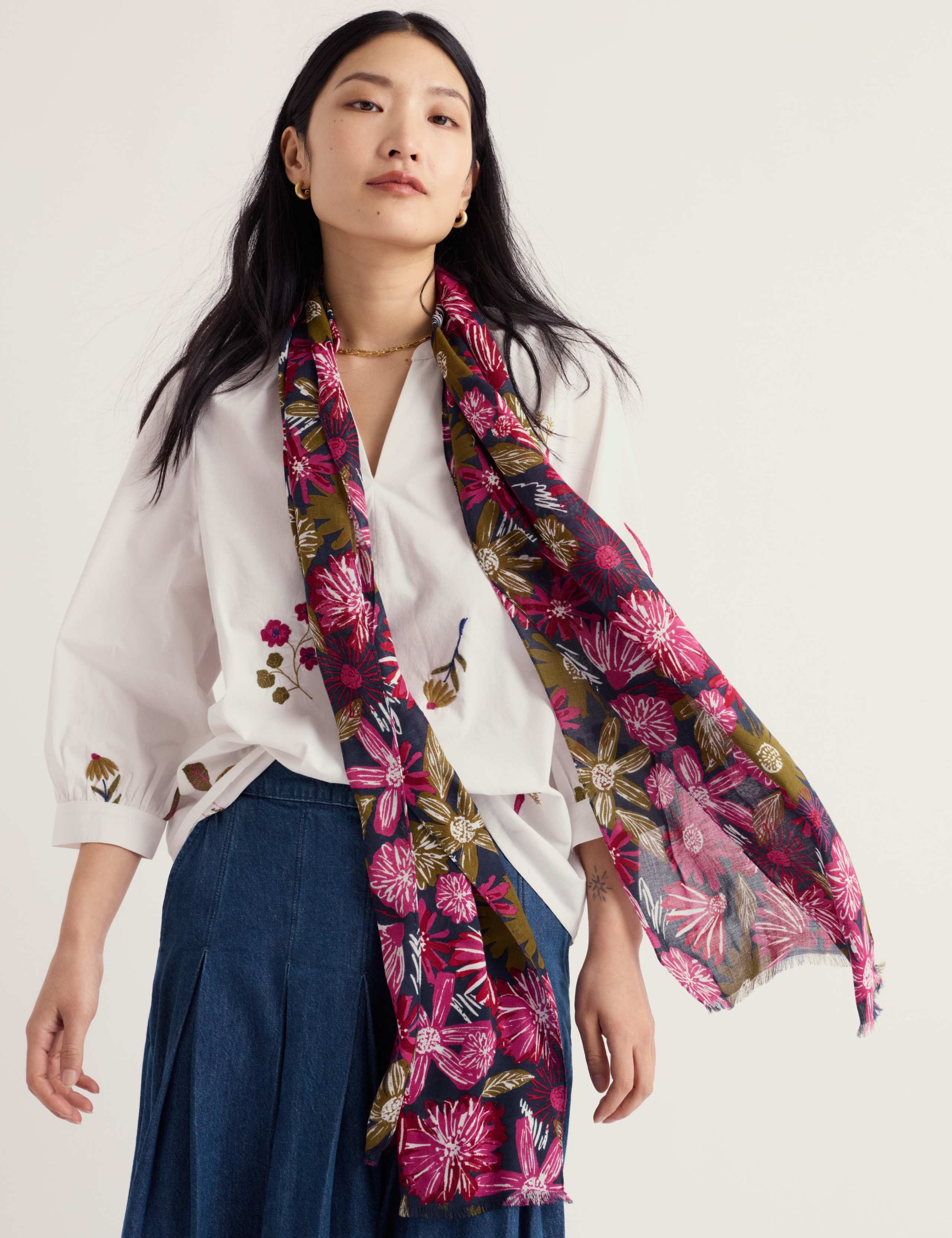 Modal Rich Floral Scarf 4 of 5