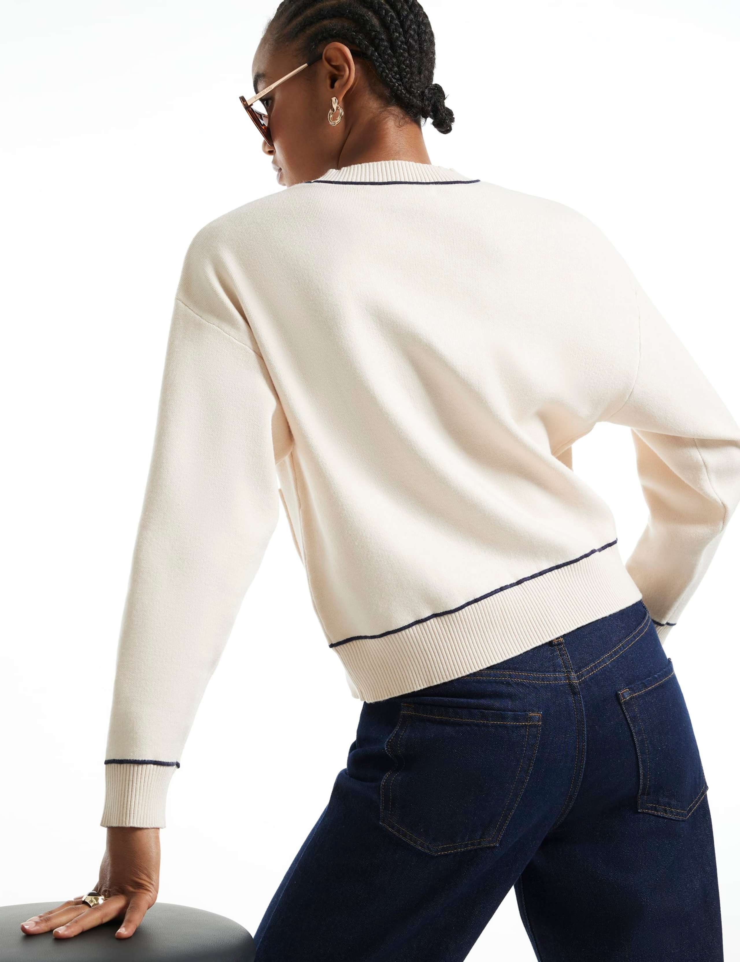 V-Neck Tipped Button Front Cardigan 3 of 4