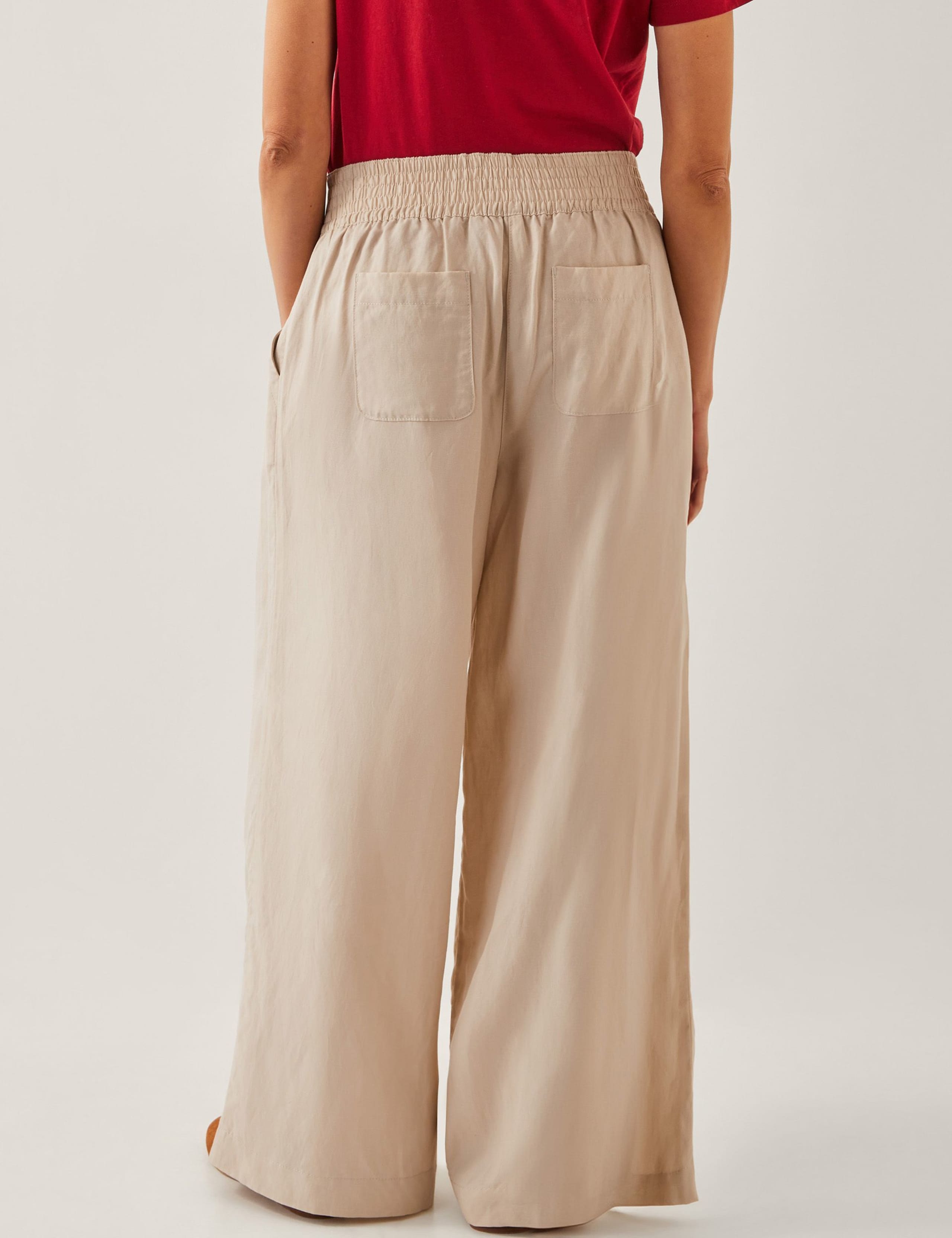 Lyocell Rich Wide Leg Trousers with Linen 4 of 4