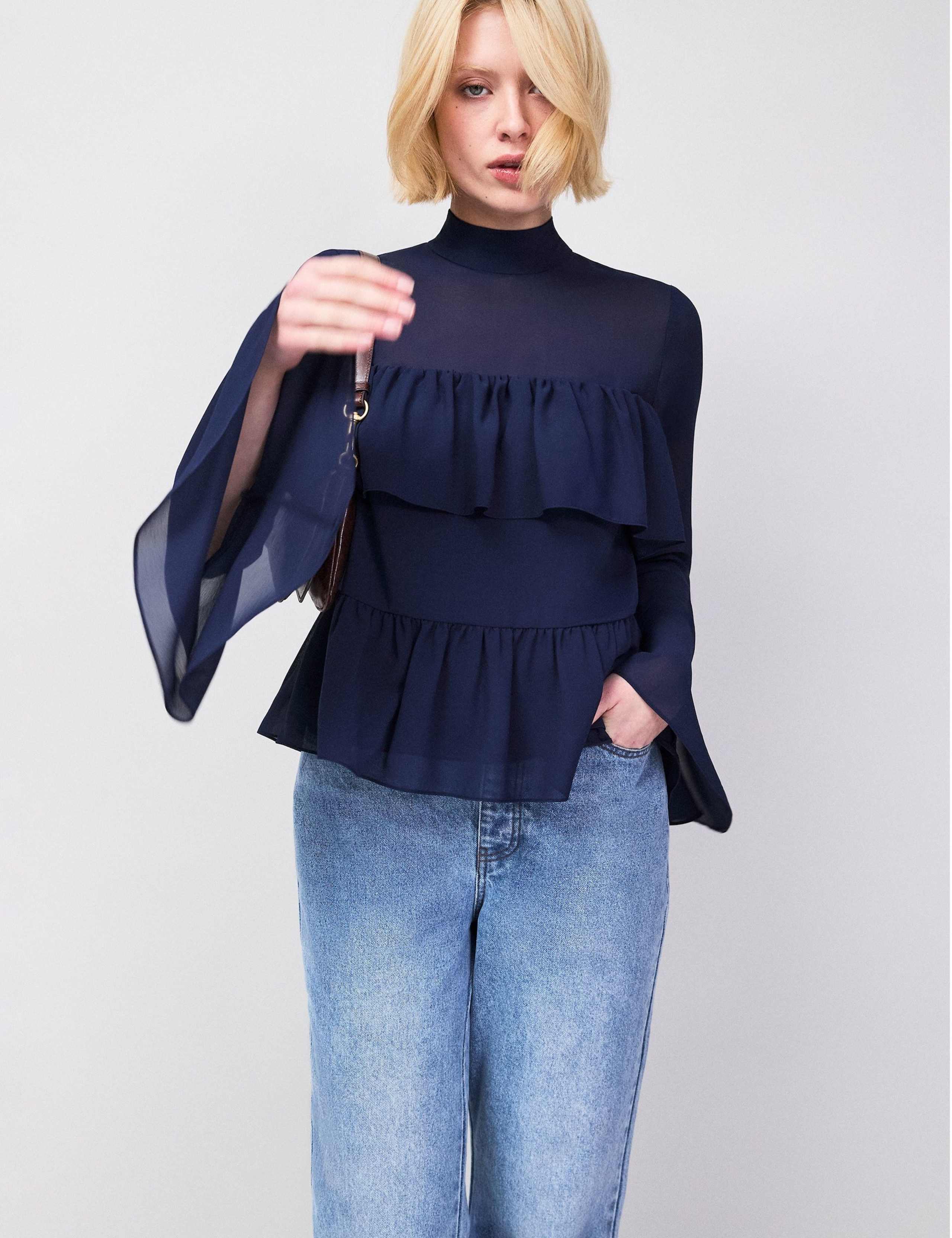 High Neck Frill Detail Blouse 3 of 5