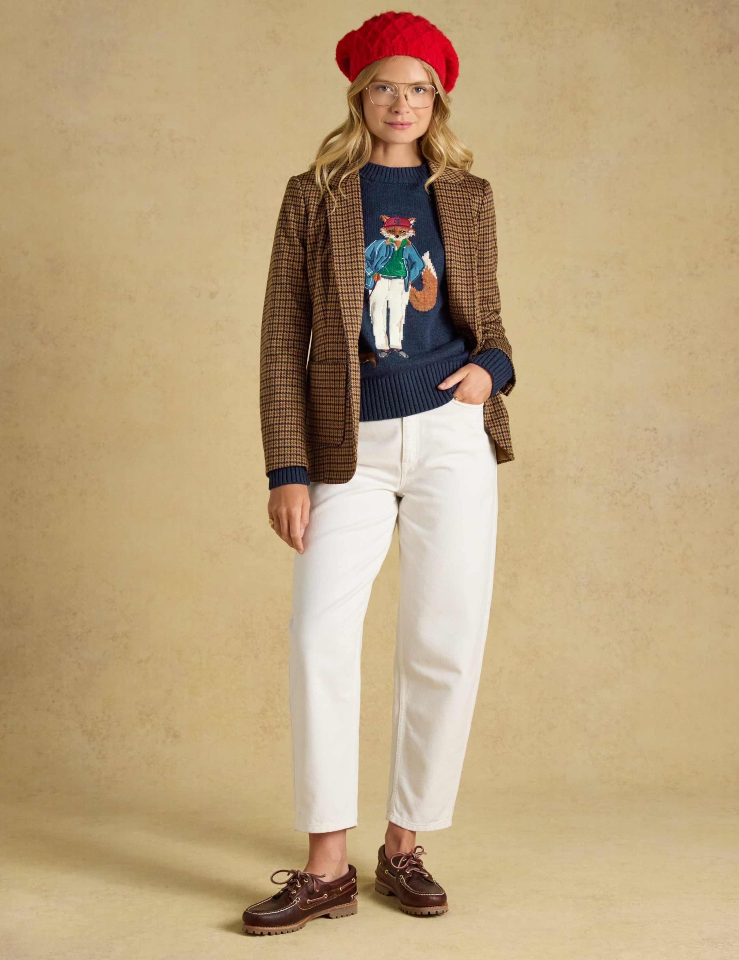 Cotton Rich Intarsia Fox Jumper with Wool 8 of 8