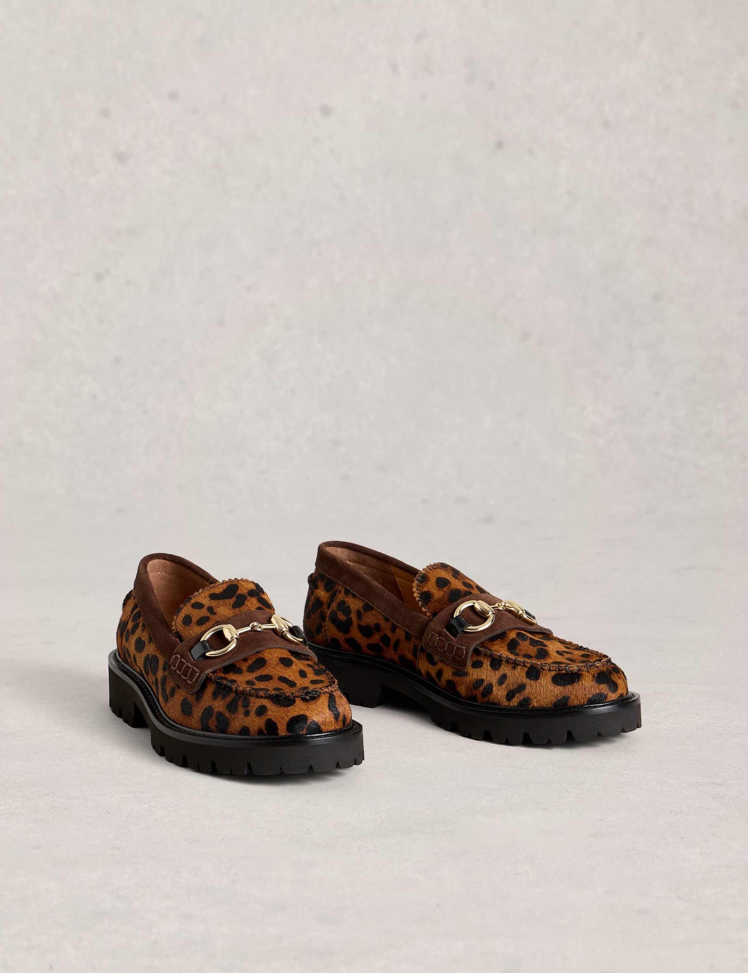 Leather Leopard Print Chunky Loafers 4 of 4