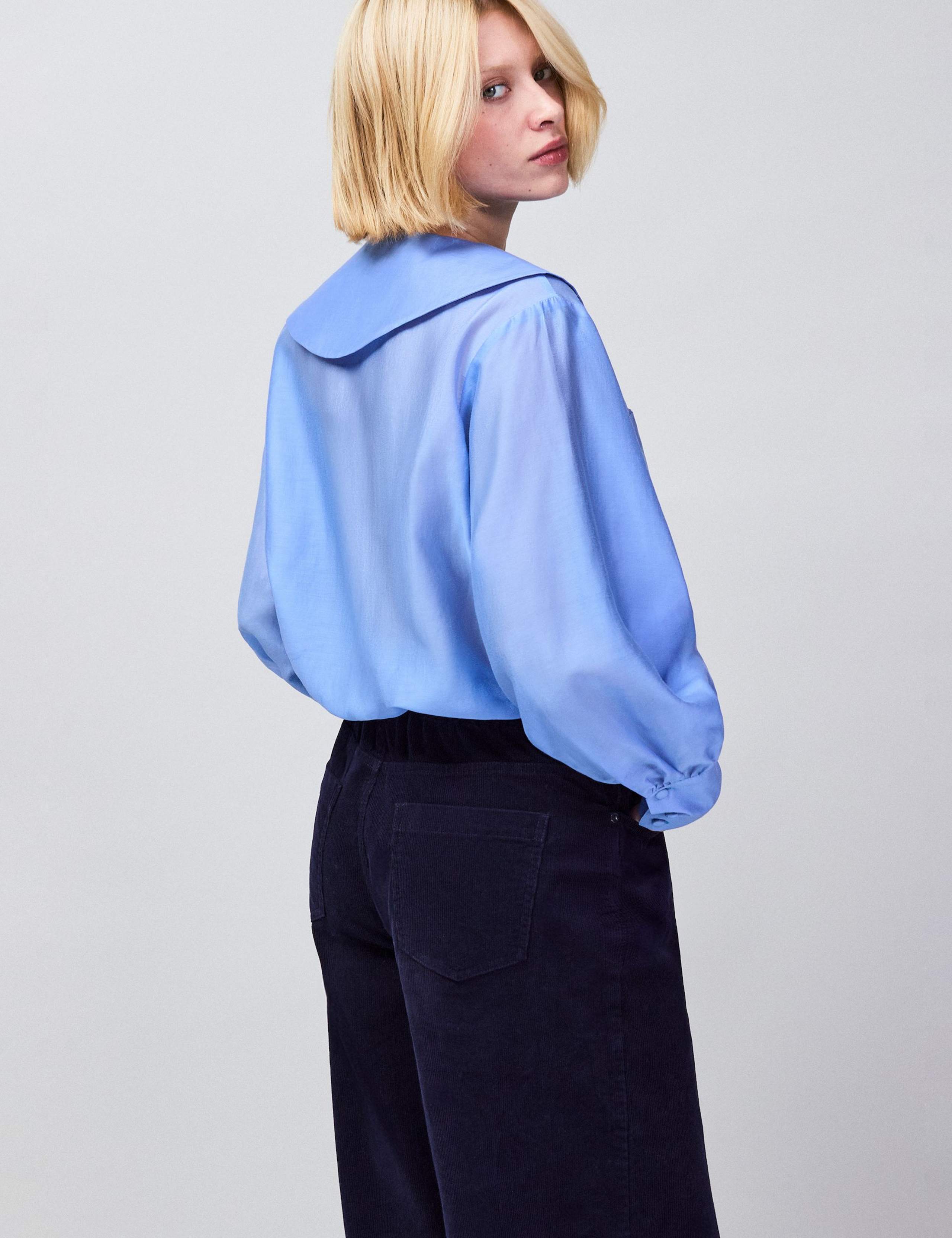 Sheer Peter Pan Collar Pocket Blouse 4 of 6