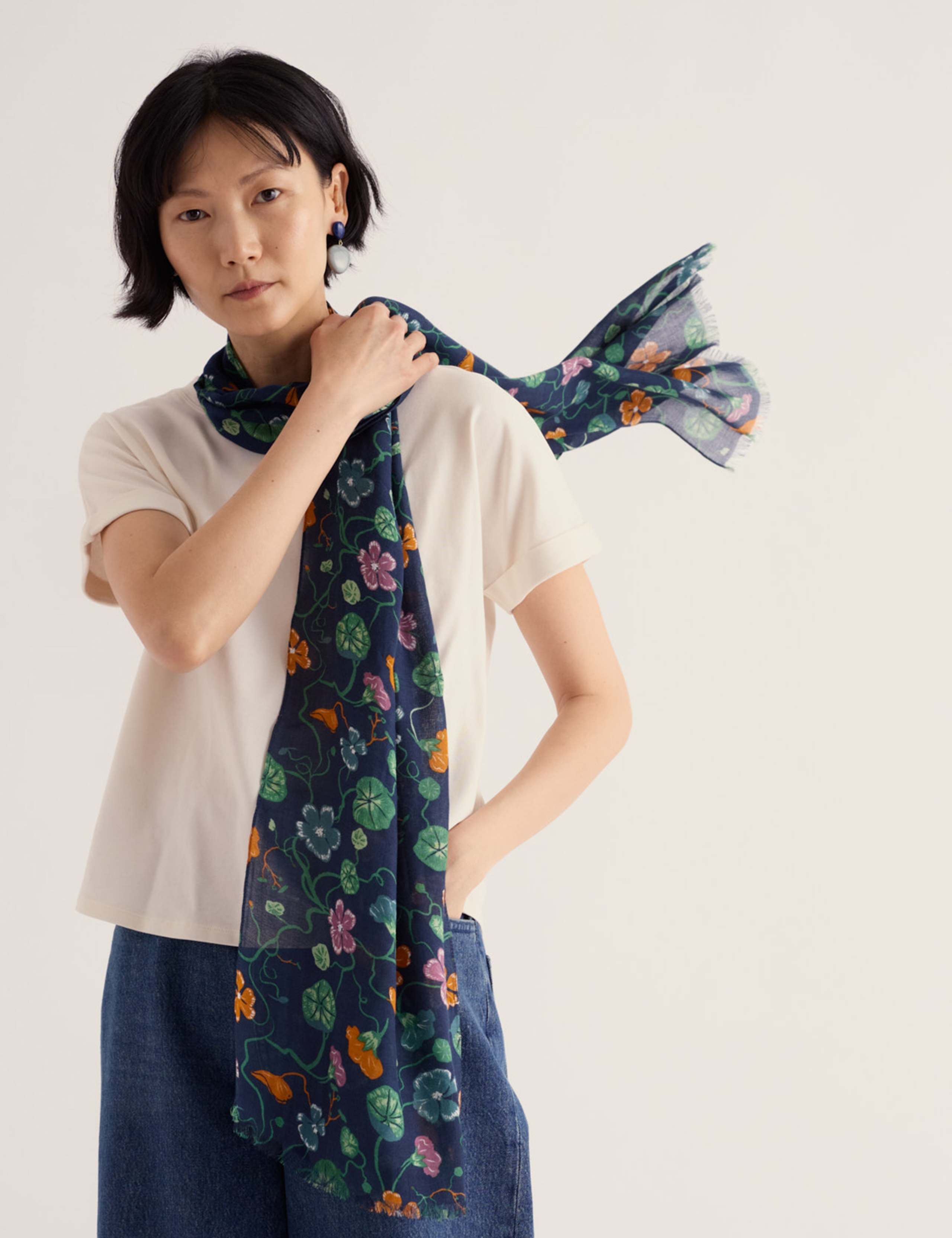 Modal Rich Floral Scarf 5 of 5