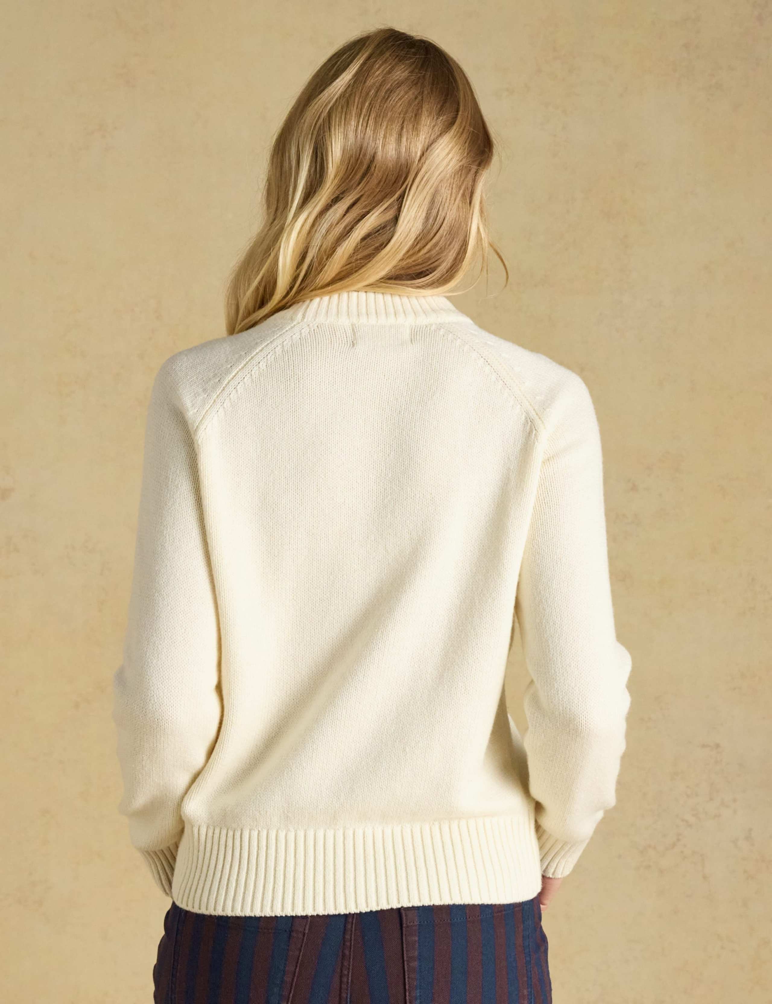 Cotton Rich Embroidered Jumper with Wool 3 of 7