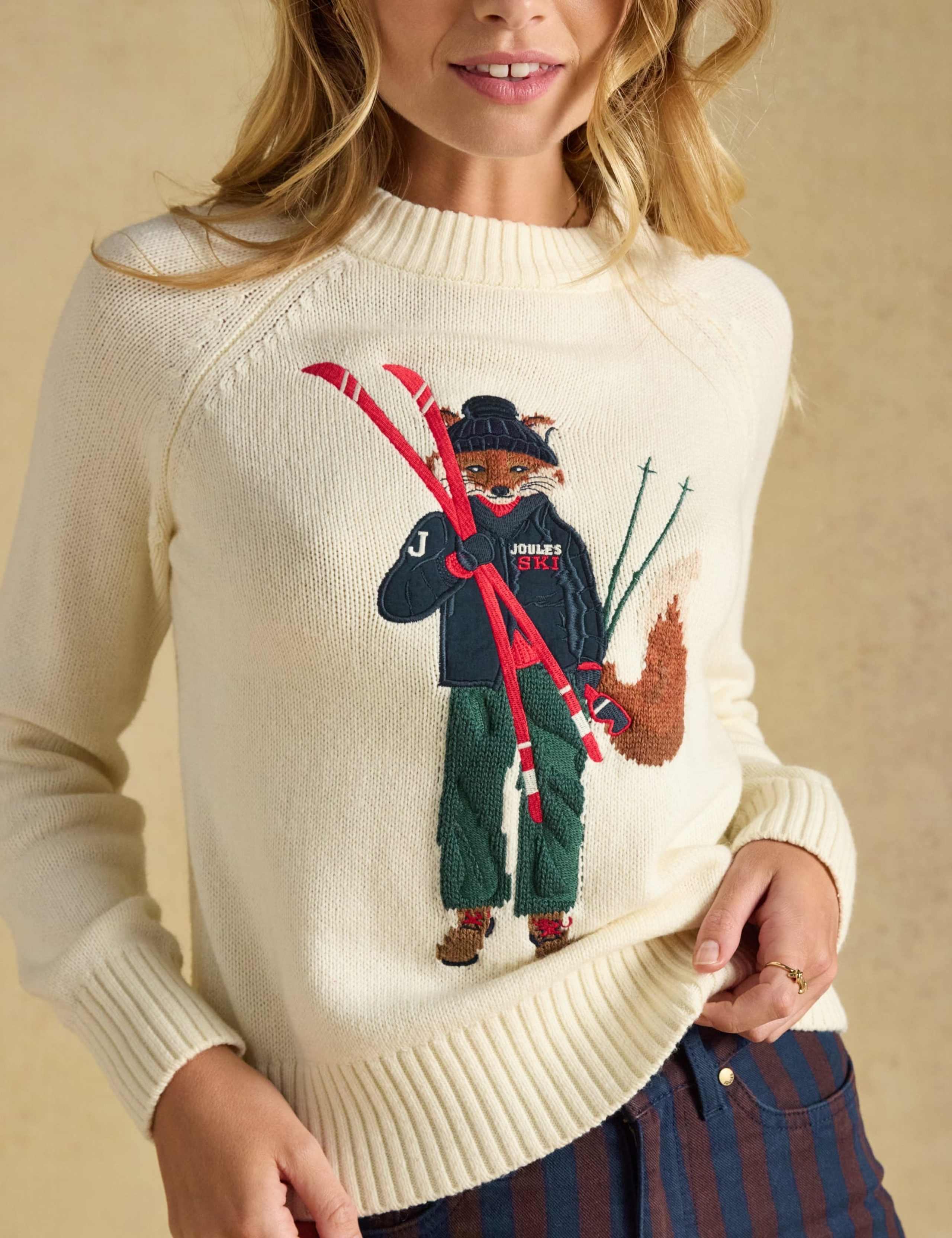 Cotton Rich Embroidered Jumper with Wool 6 of 7