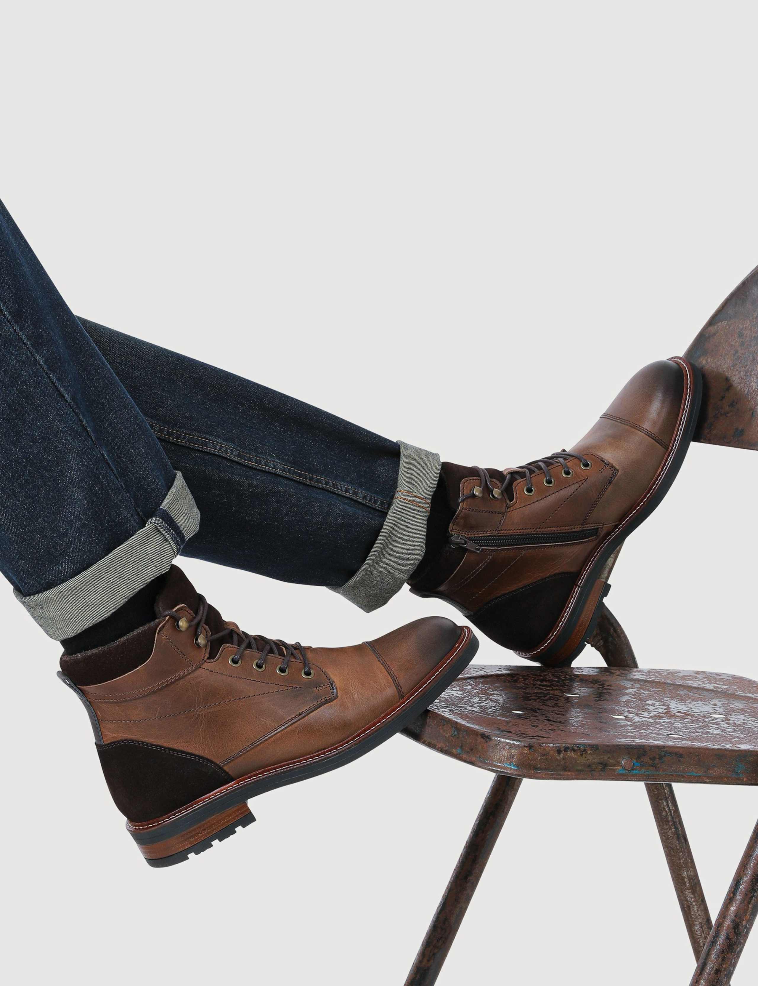 Leather Lace up Casual Boots 4 of 5