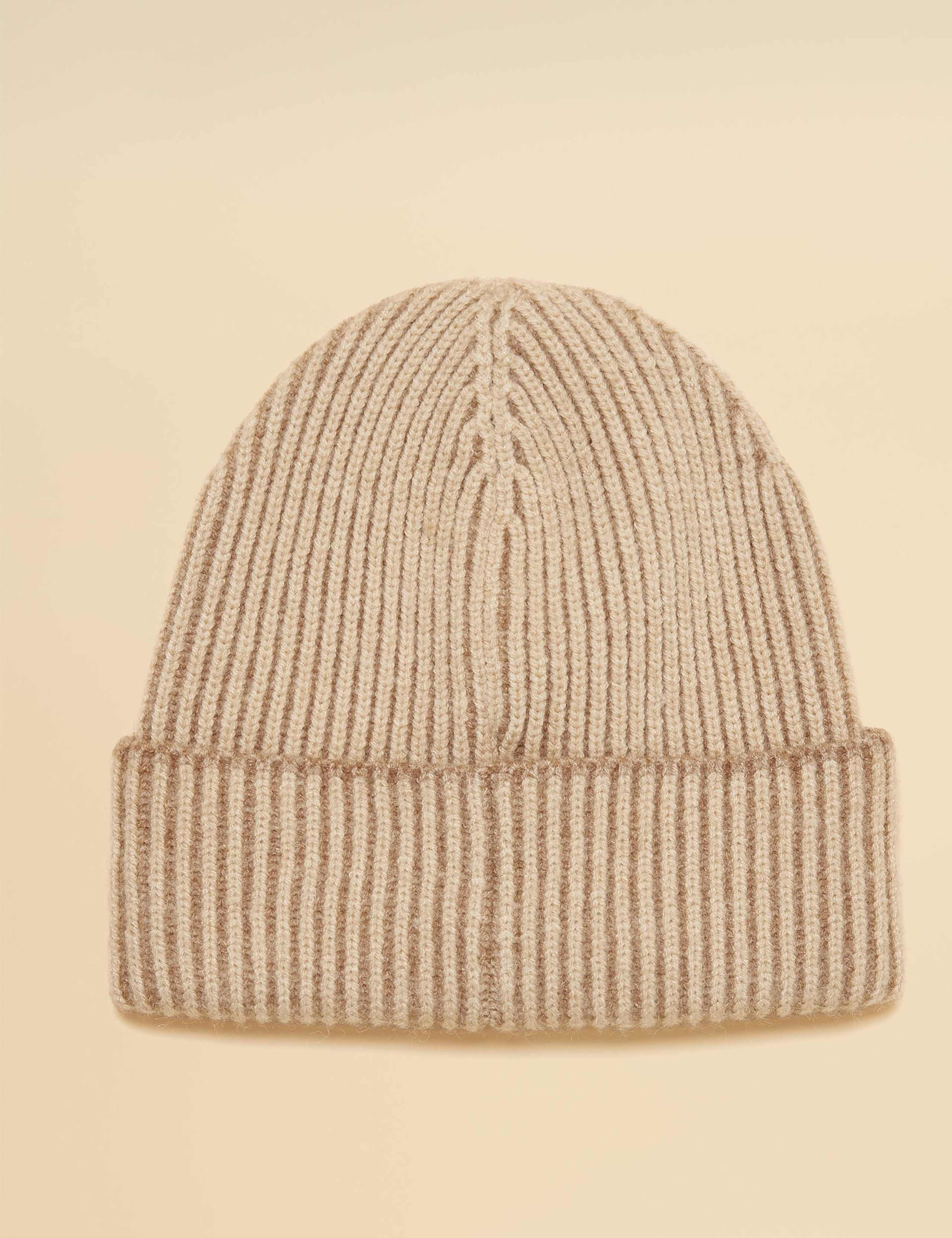 Ribbed Beanie Hat with Wool 2 of 6