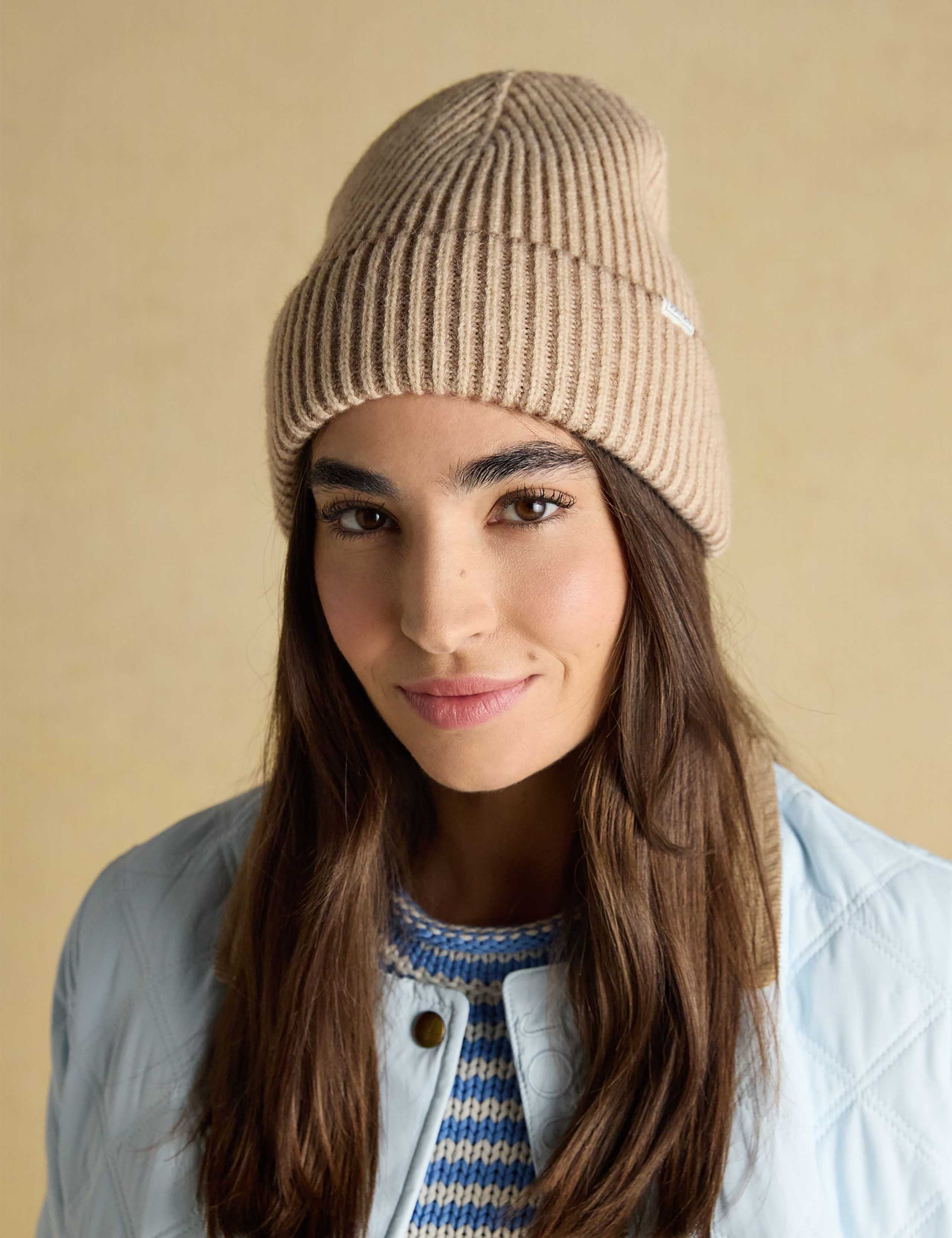 Ribbed Beanie Hat with Wool 3 of 6