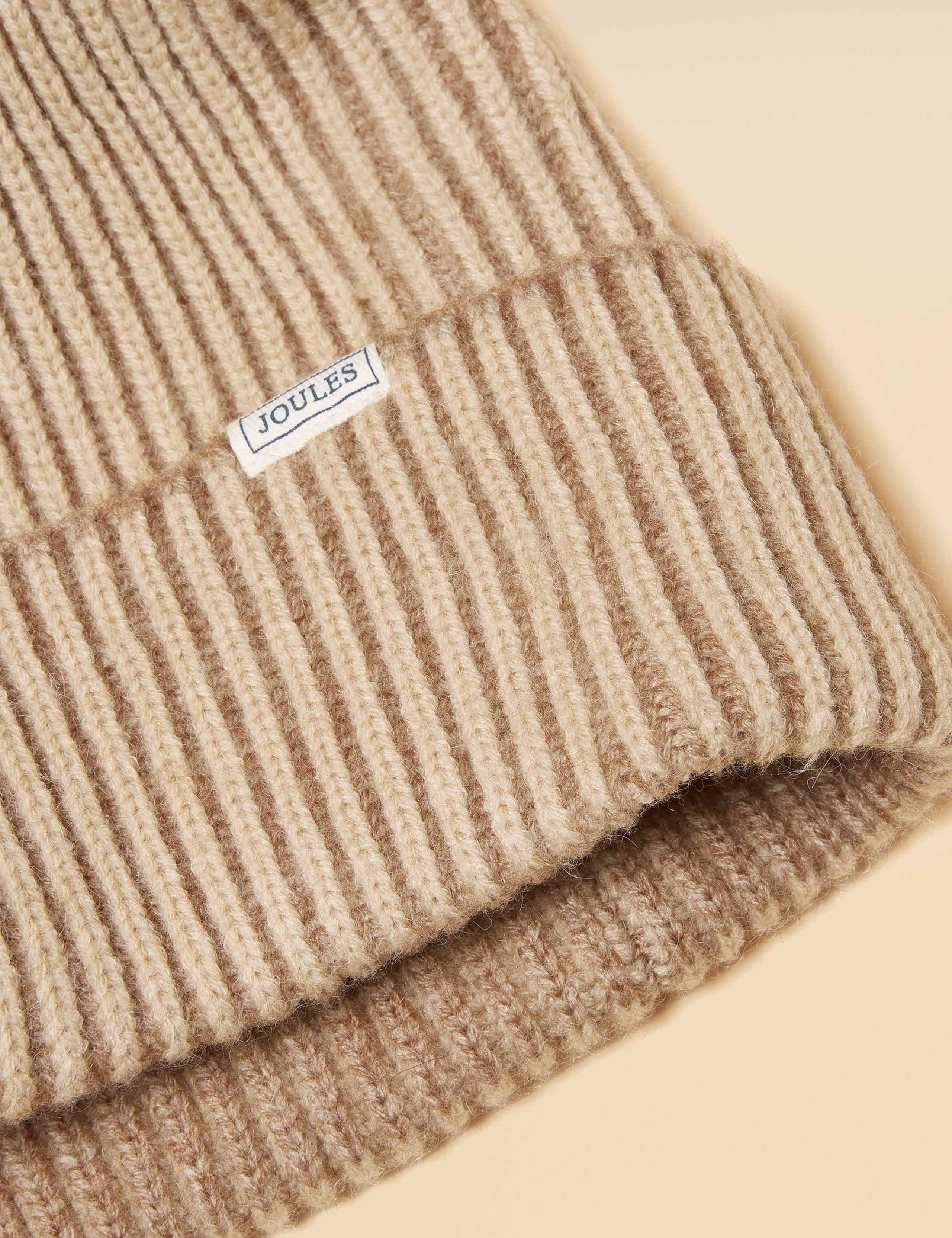 Ribbed Beanie Hat with Wool 6 of 6