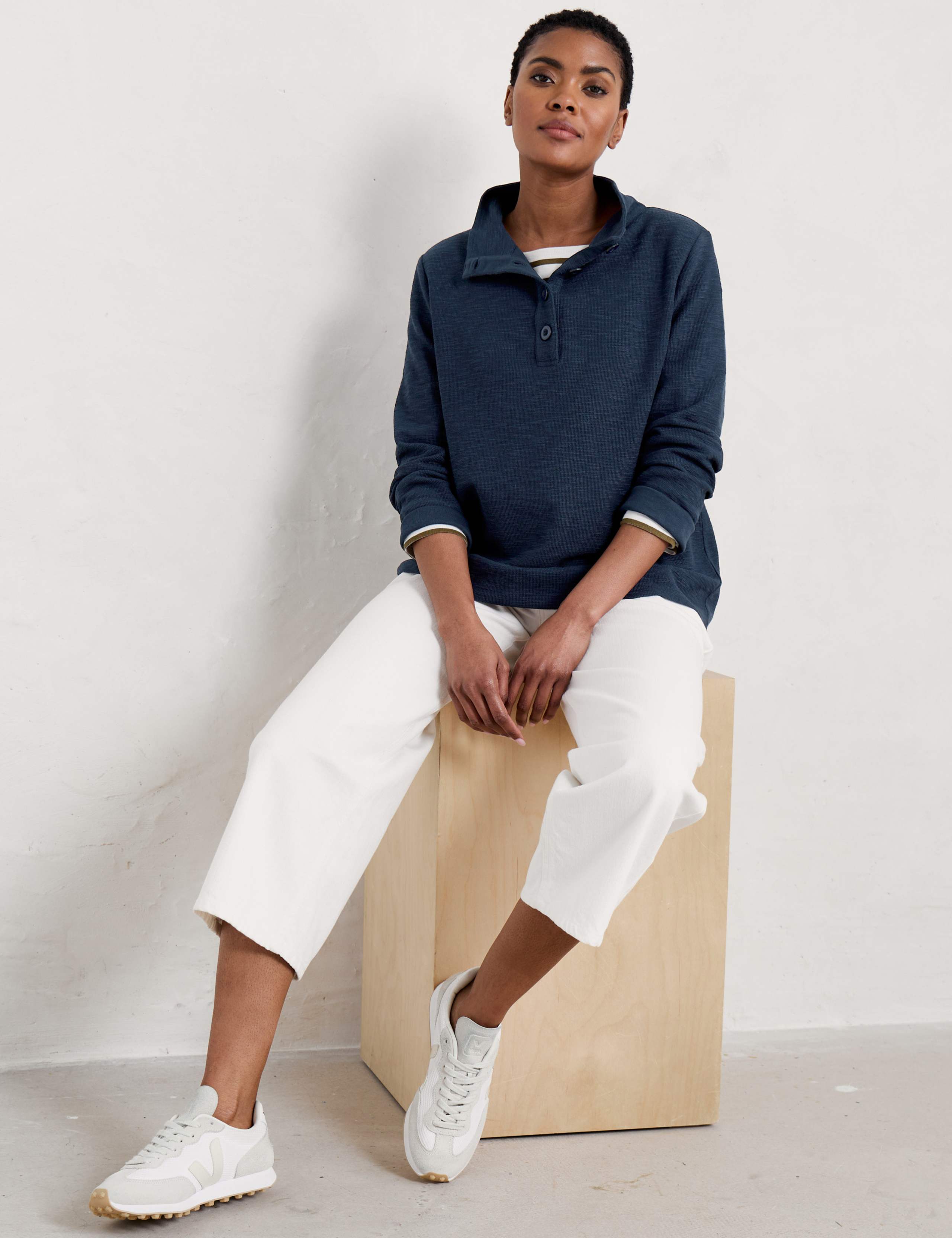 Pure Cotton Collared Sweat-shirt 1 of 5