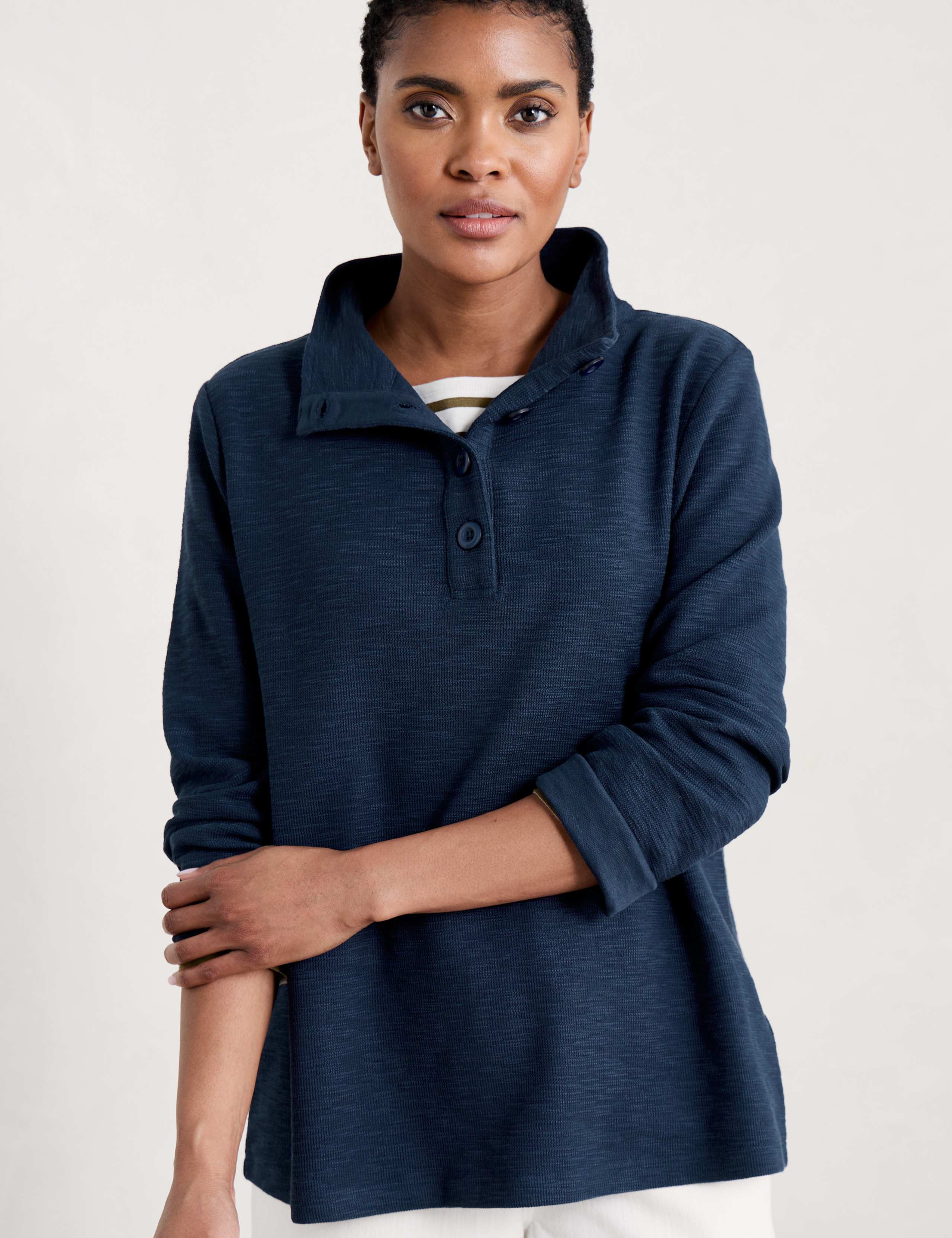 Pure Cotton Collared Sweat-shirt 3 of 5