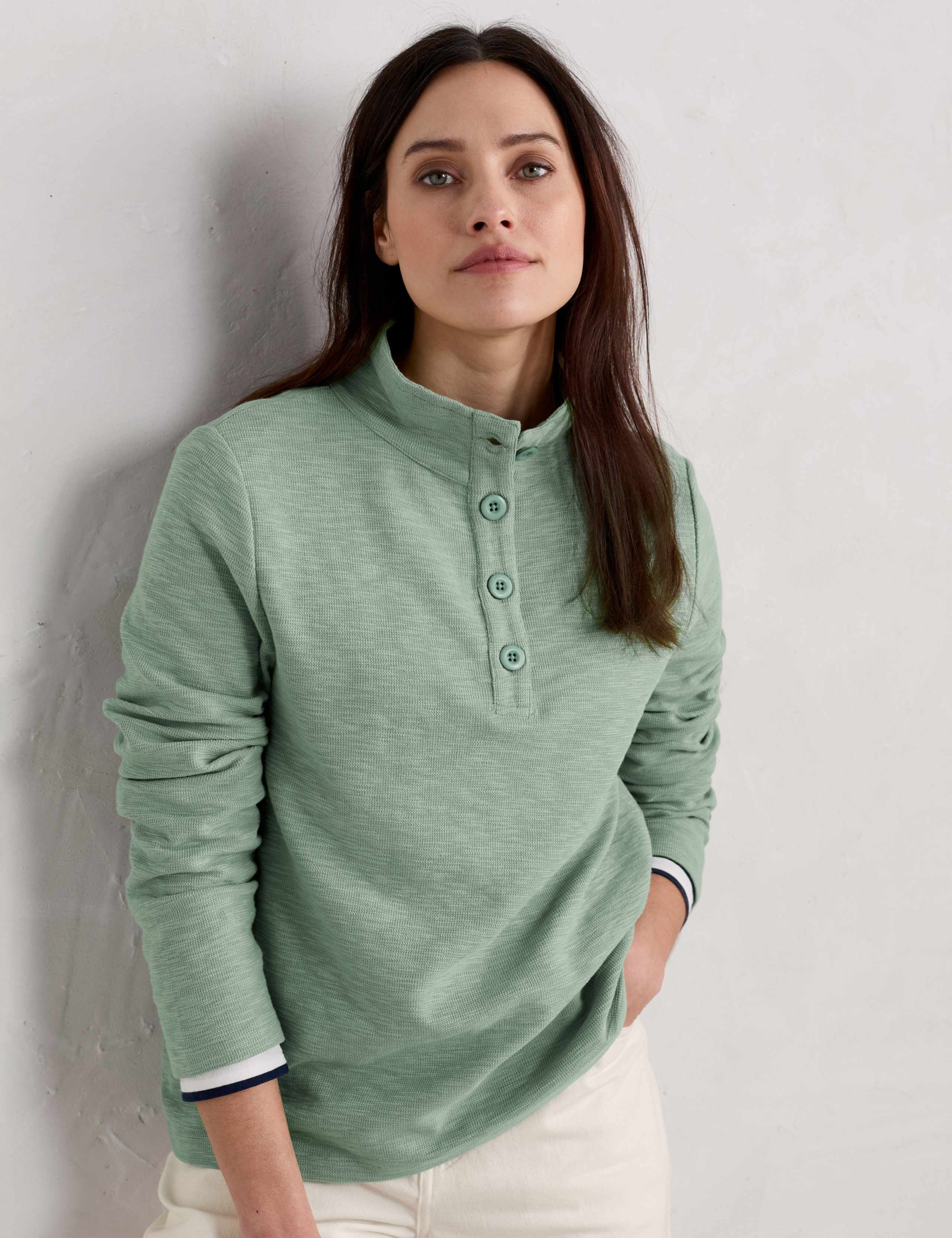 Pure Cotton Collared Sweatshirt 1 of 4