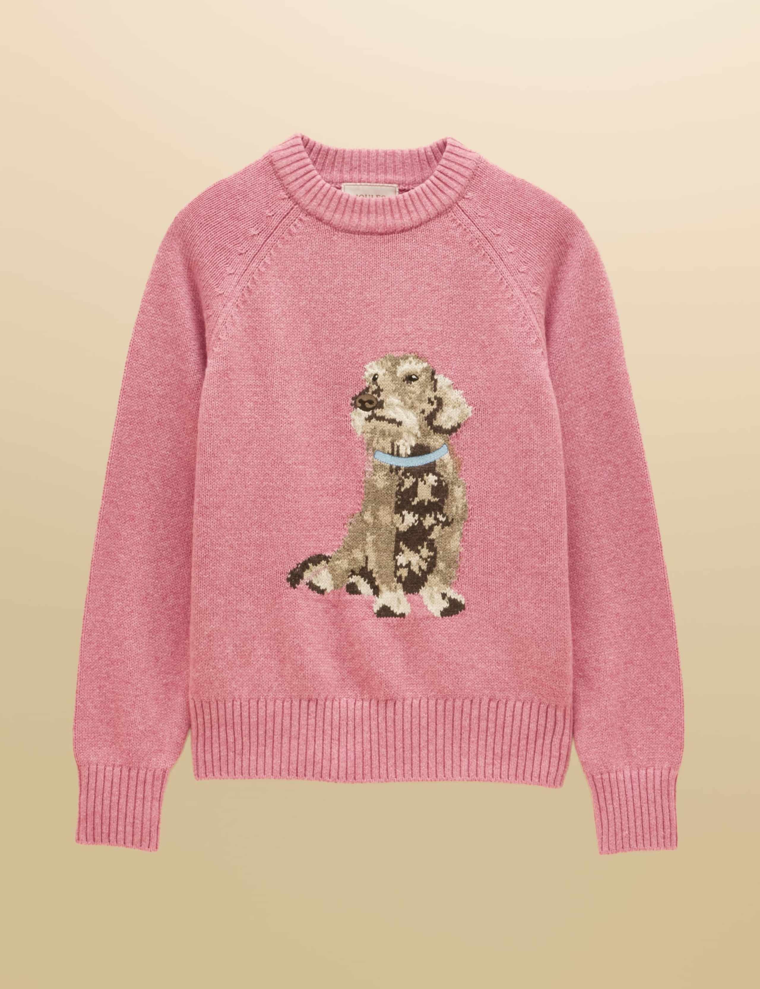 Cotton Rich Dachshund Intarsia Jumper with Wool 2 of 7