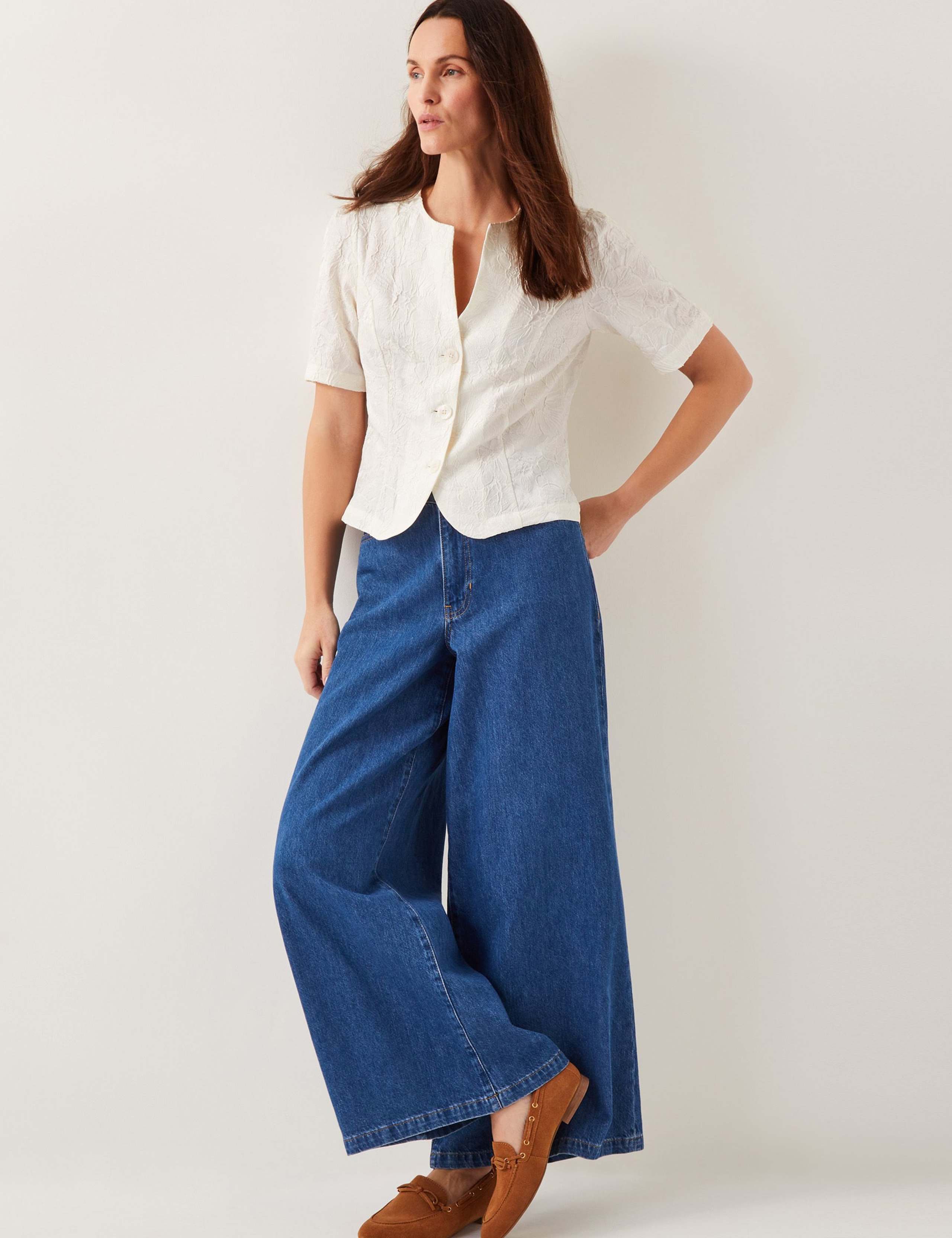 Jacquard Notch Neck Blouse 2 of 4