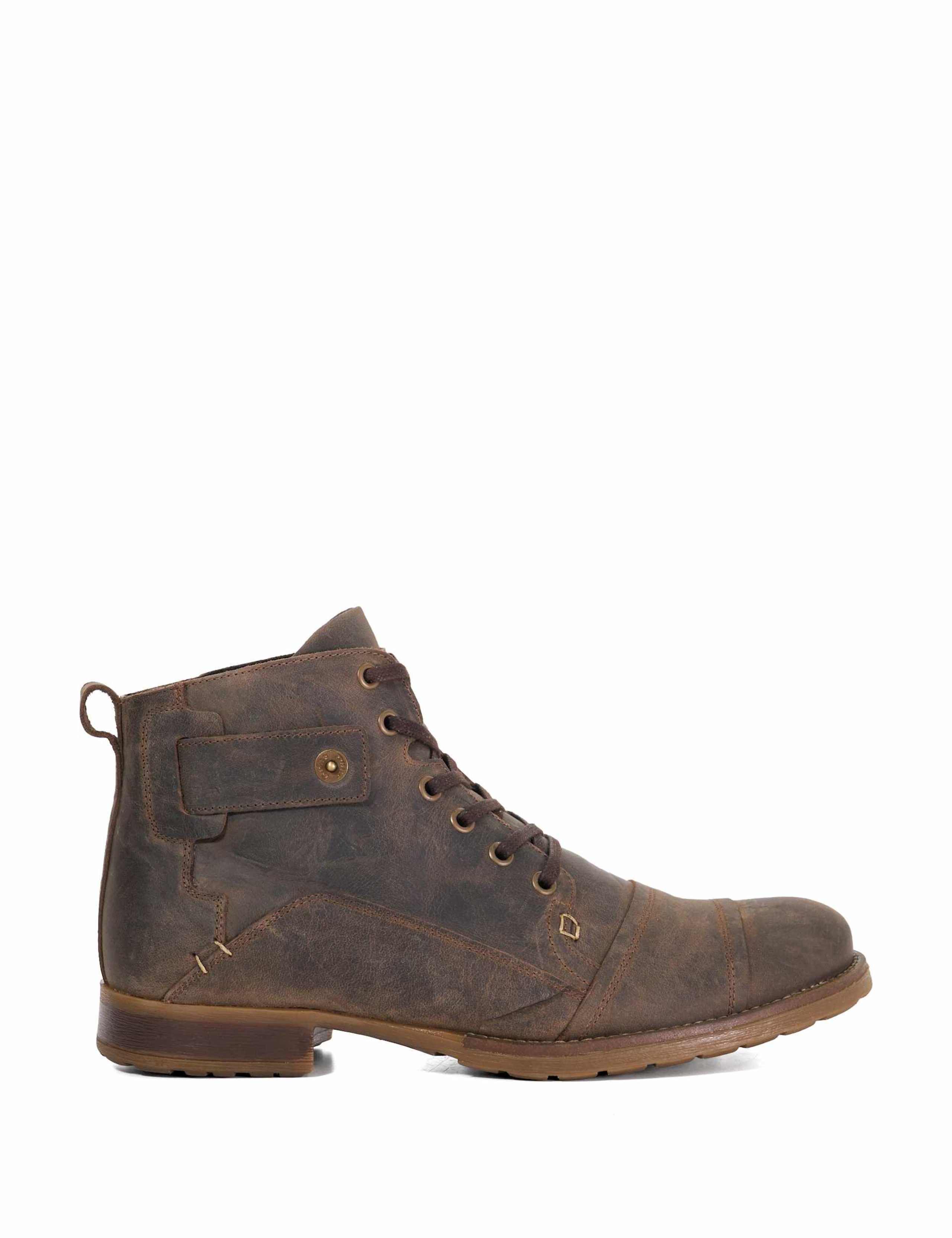 Wide Fit Leather Strap Detail Ankle Boots 1 of 5