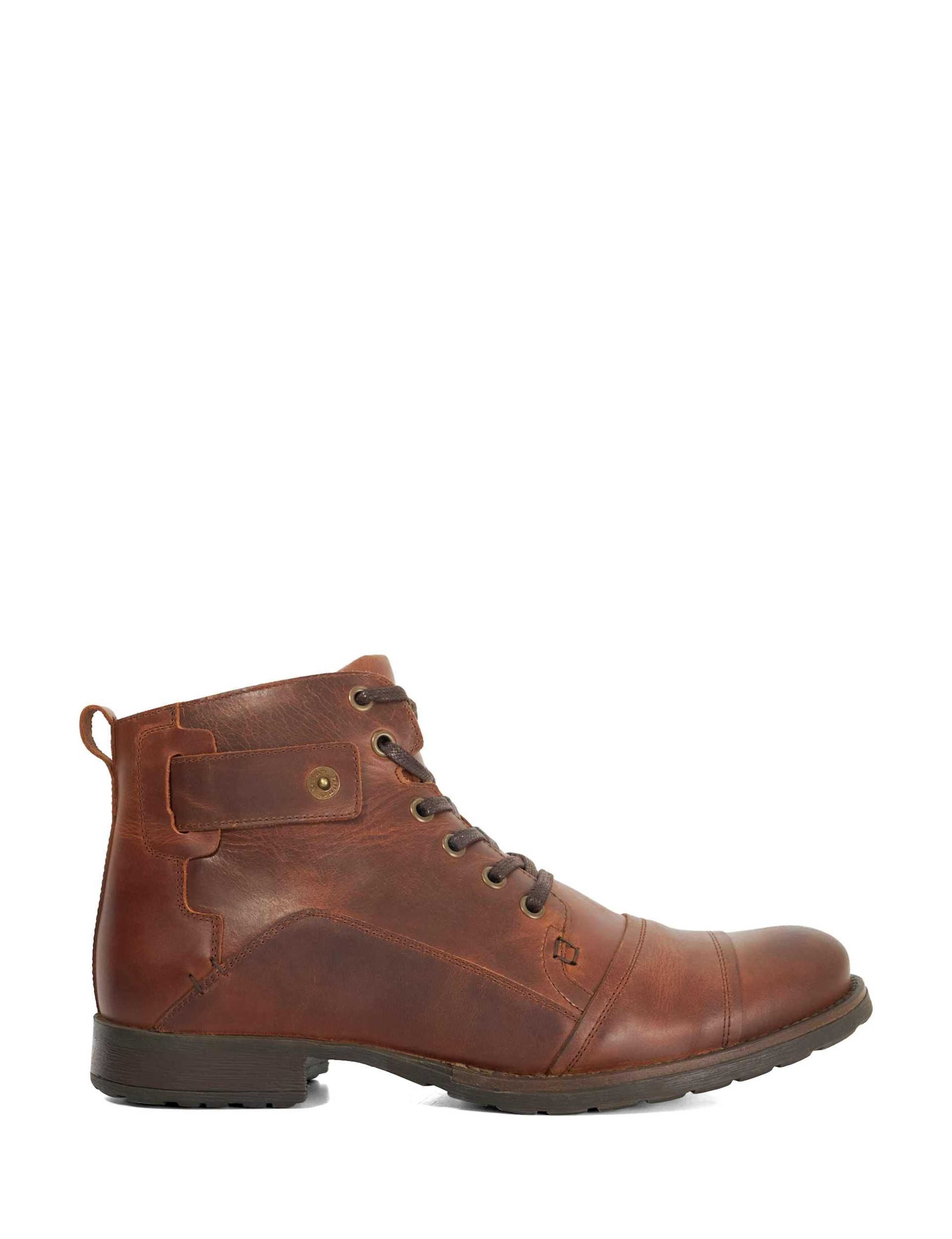 Wide Fit Leather Strap Detail Ankle Boots 1 of 5