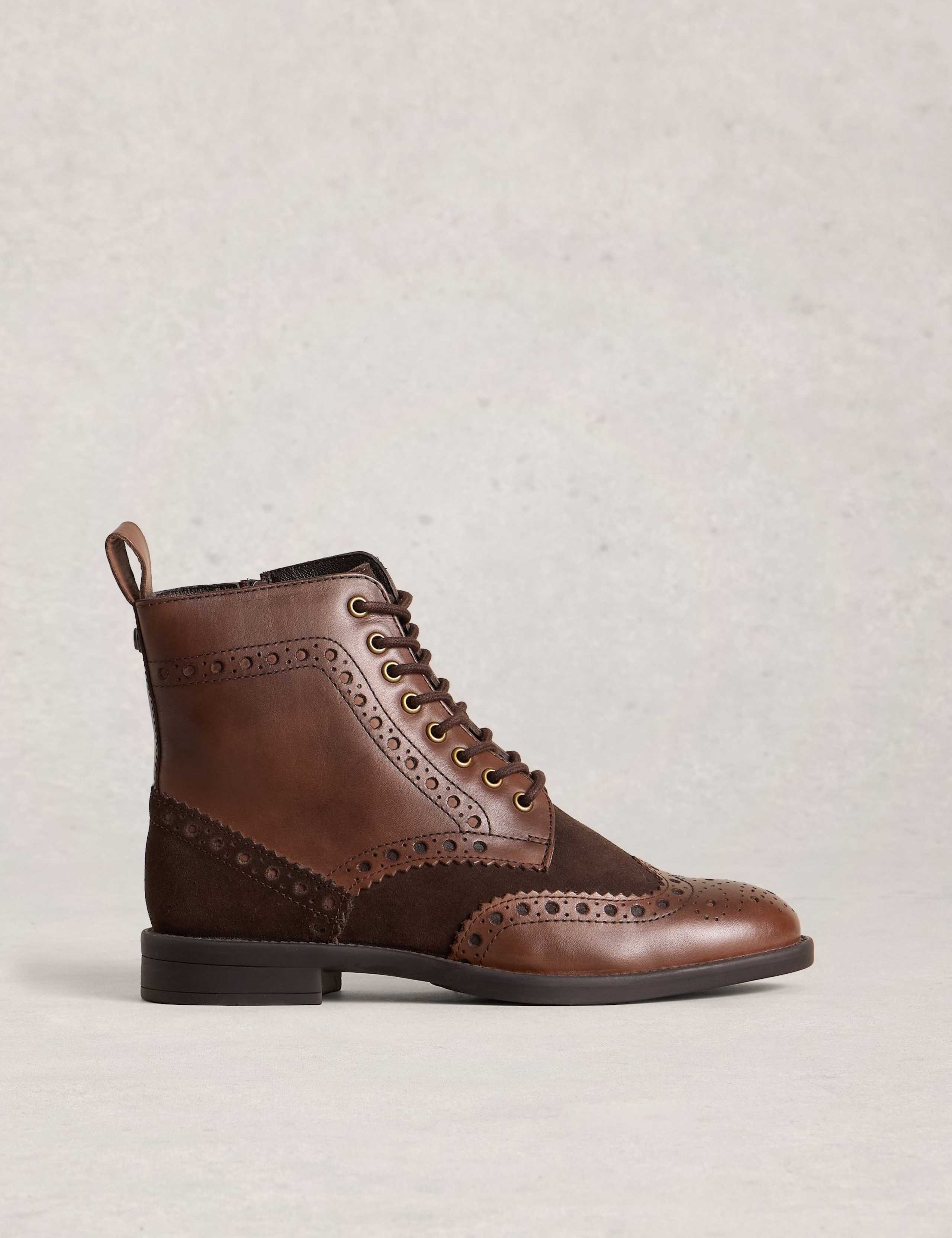 Leather Flat Ankle Boots 1 of 4