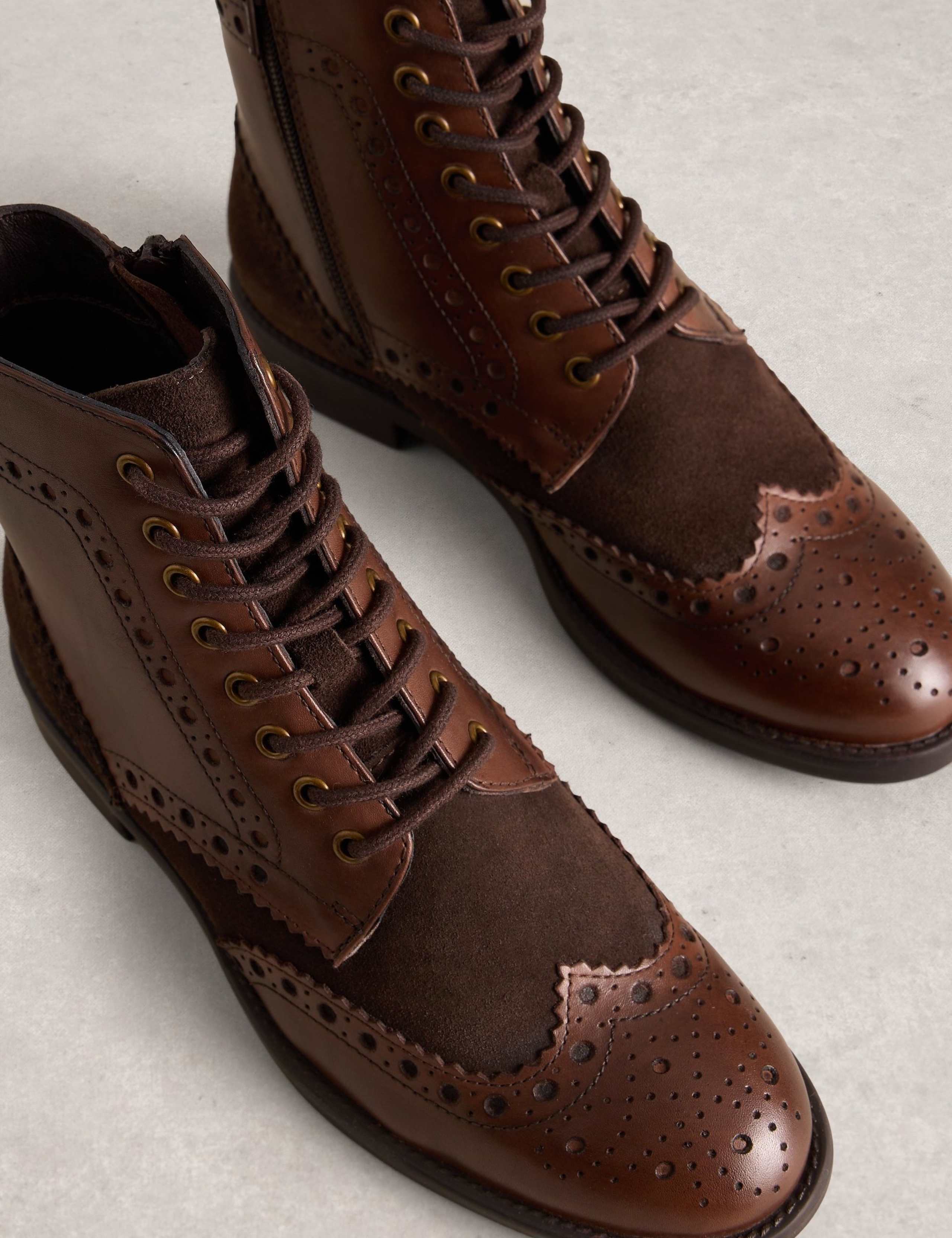 Leather Flat Ankle Boots 2 of 4