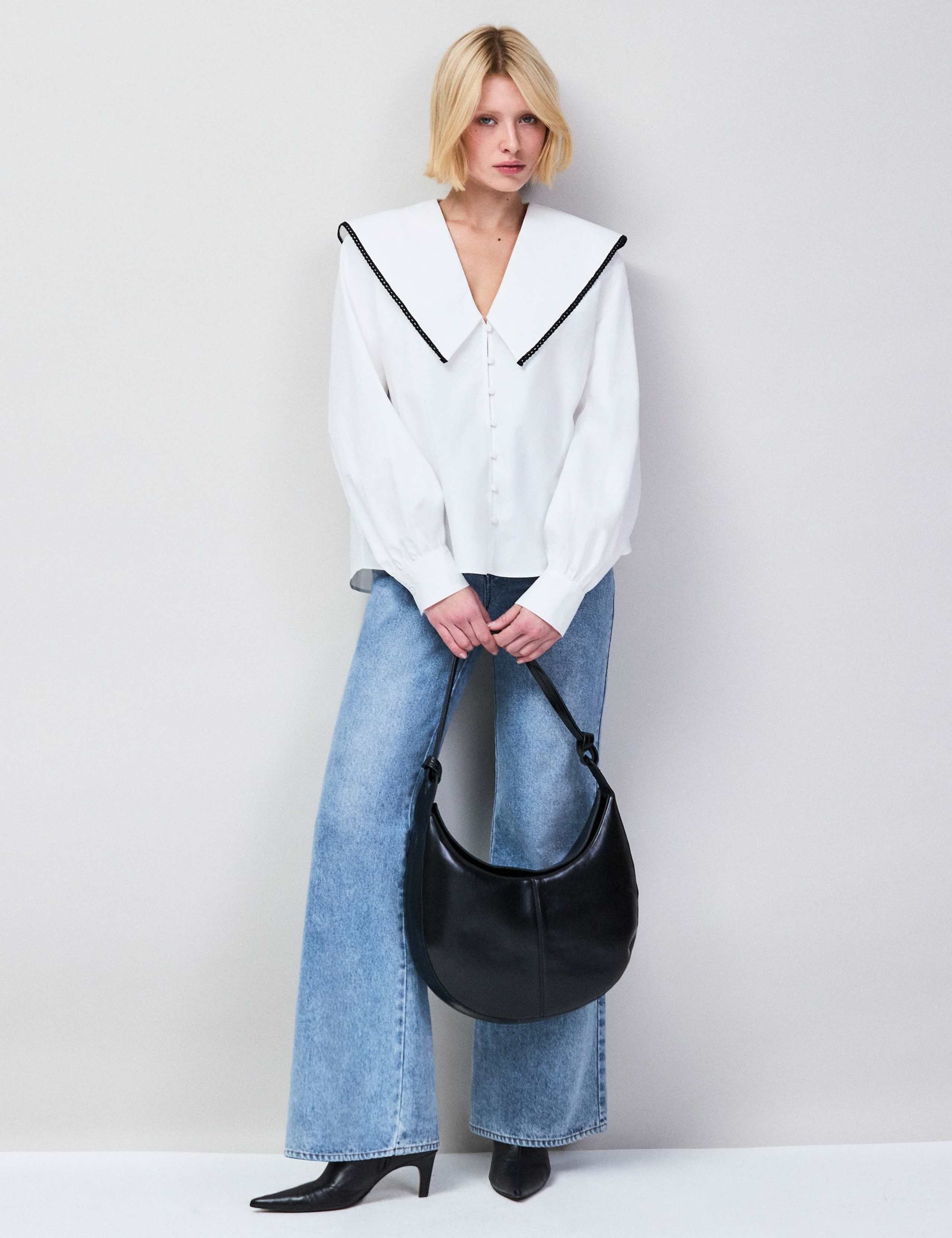 Cotton Rich Oversized Collared Blouse 3 of 5