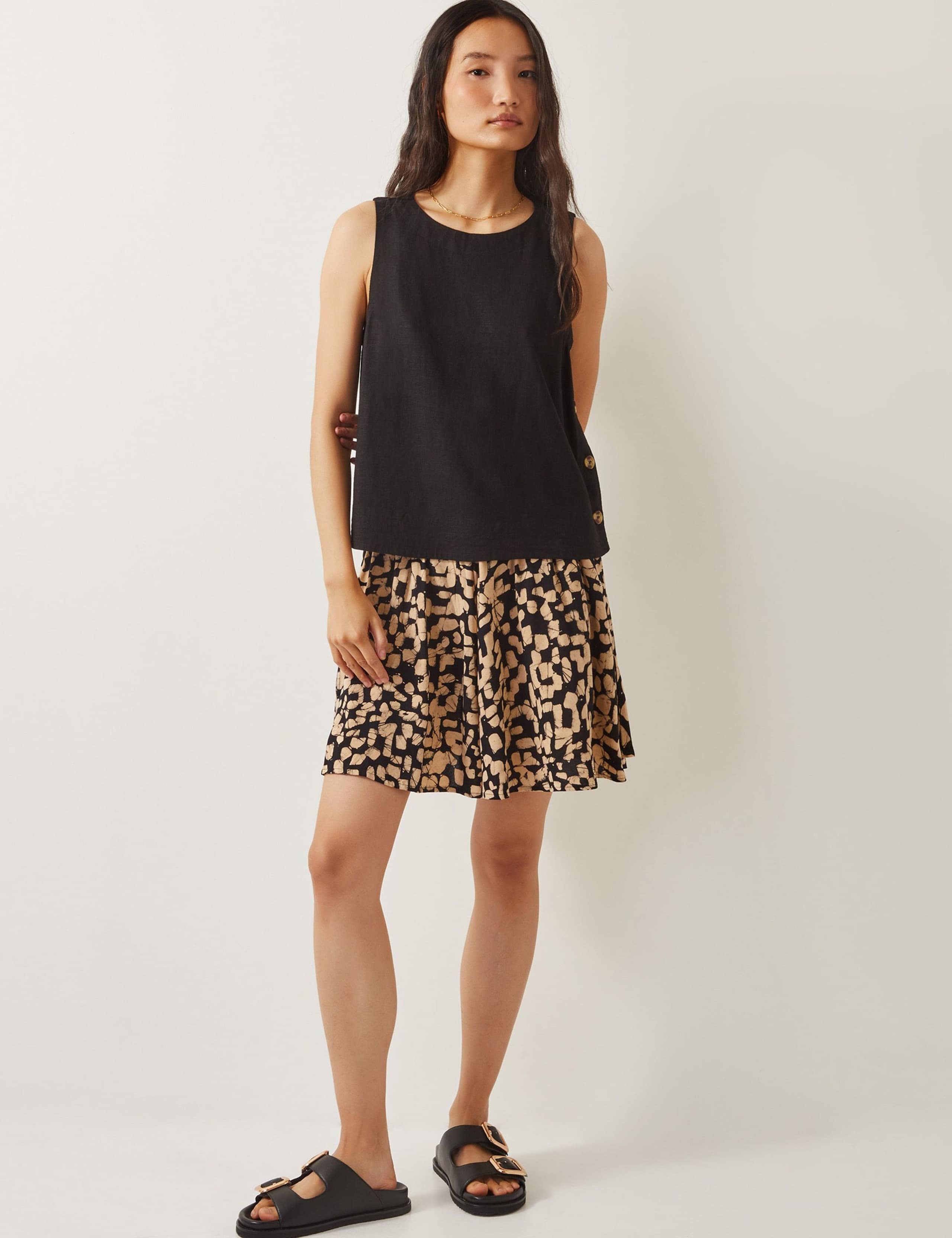 Button Detail Tank Top with Linen 4 of 5