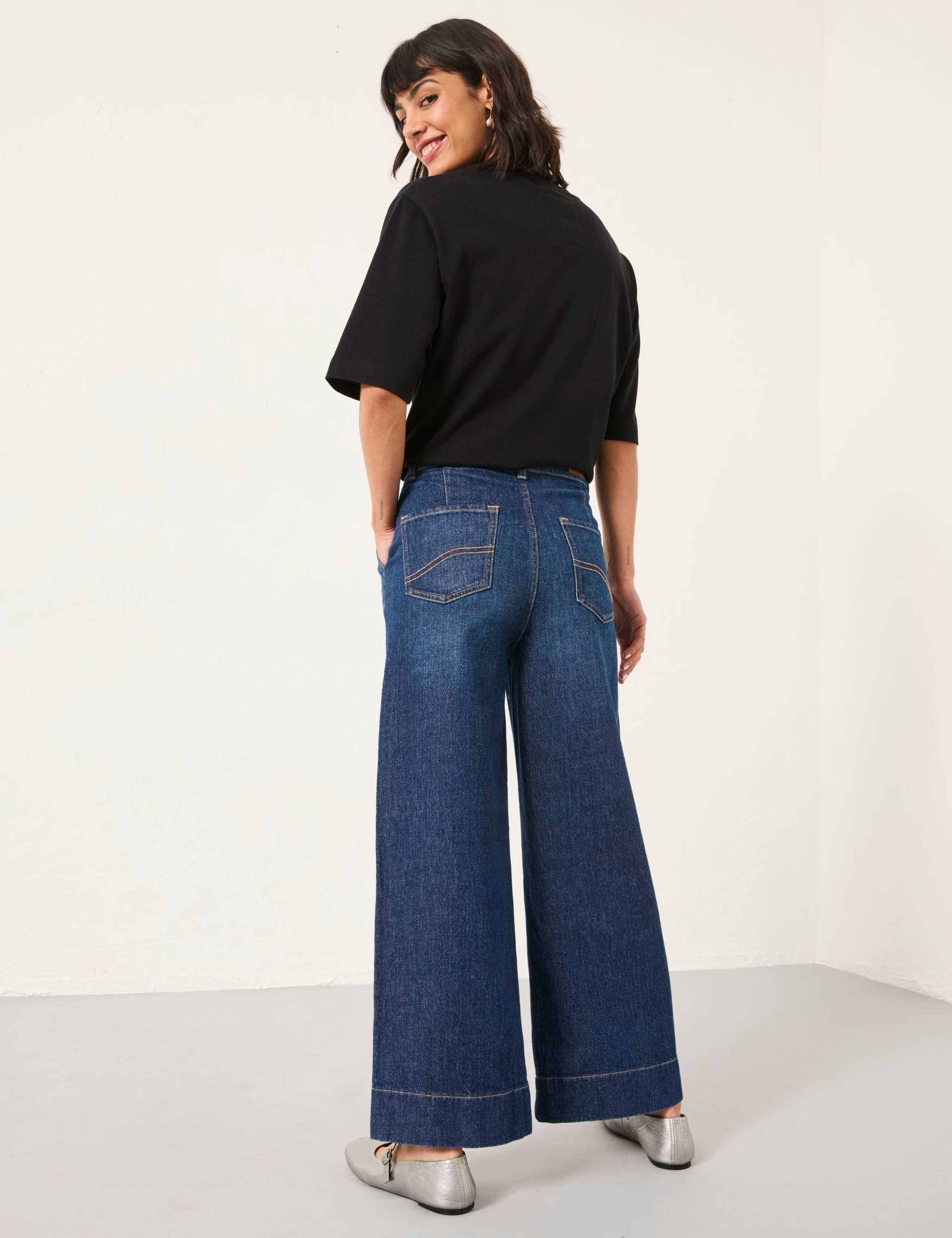 Mid Rise Wide Leg Cropped Jeans 3 of 6