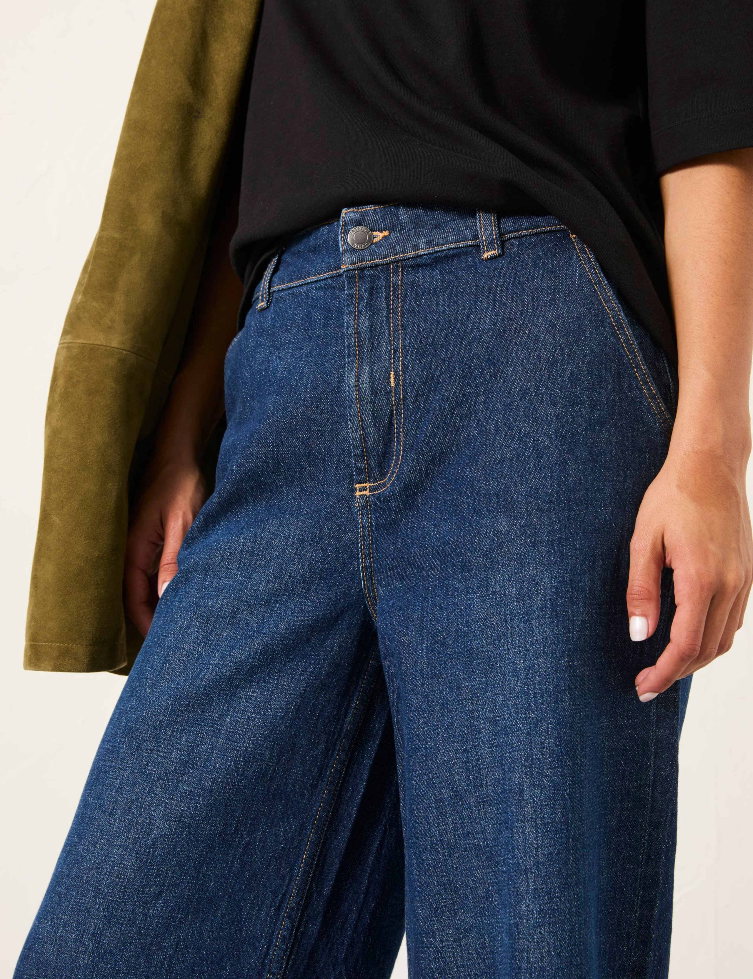 Mid Rise Wide Leg Cropped Jeans 4 of 6