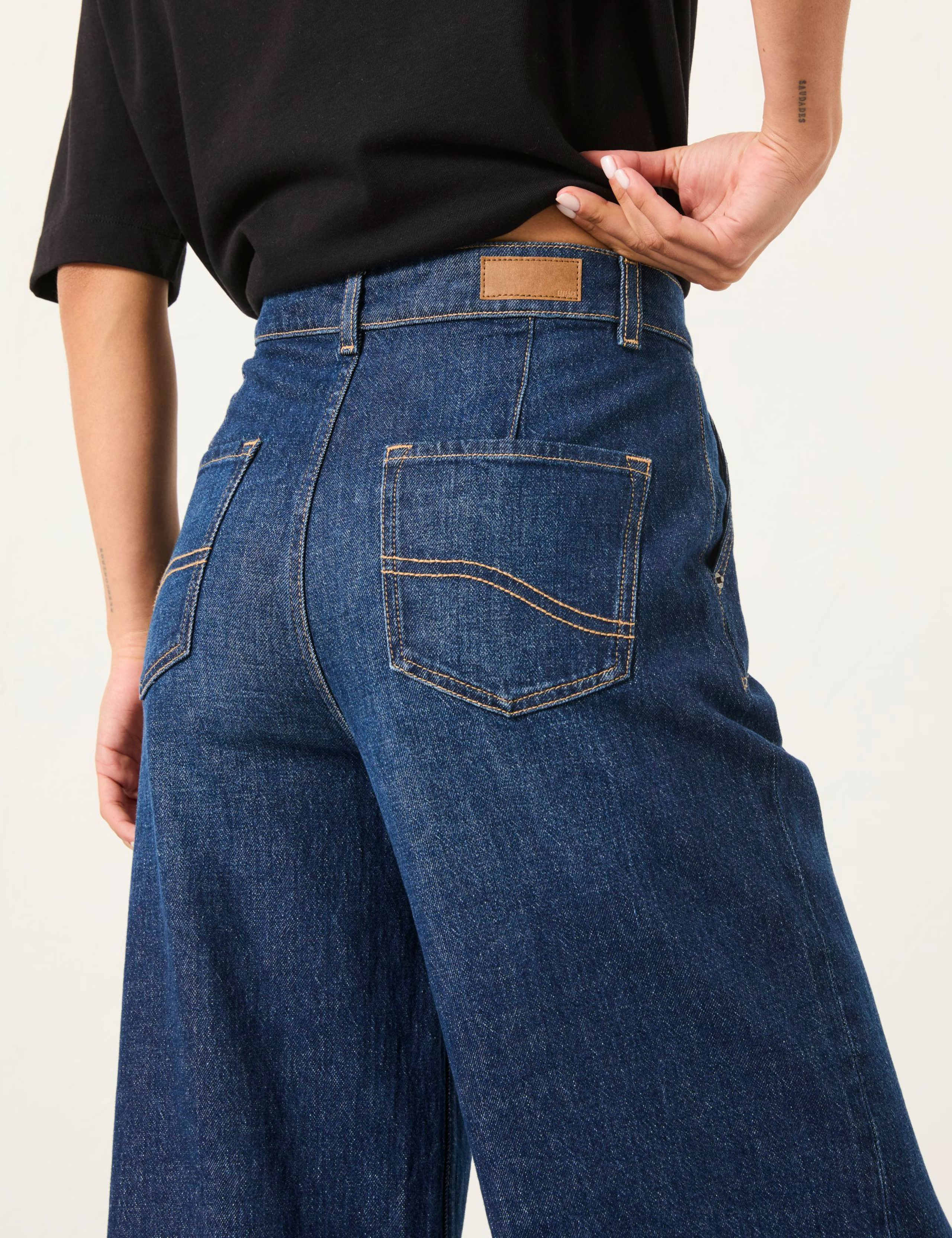 Mid Rise Wide Leg Cropped Jeans 5 of 6