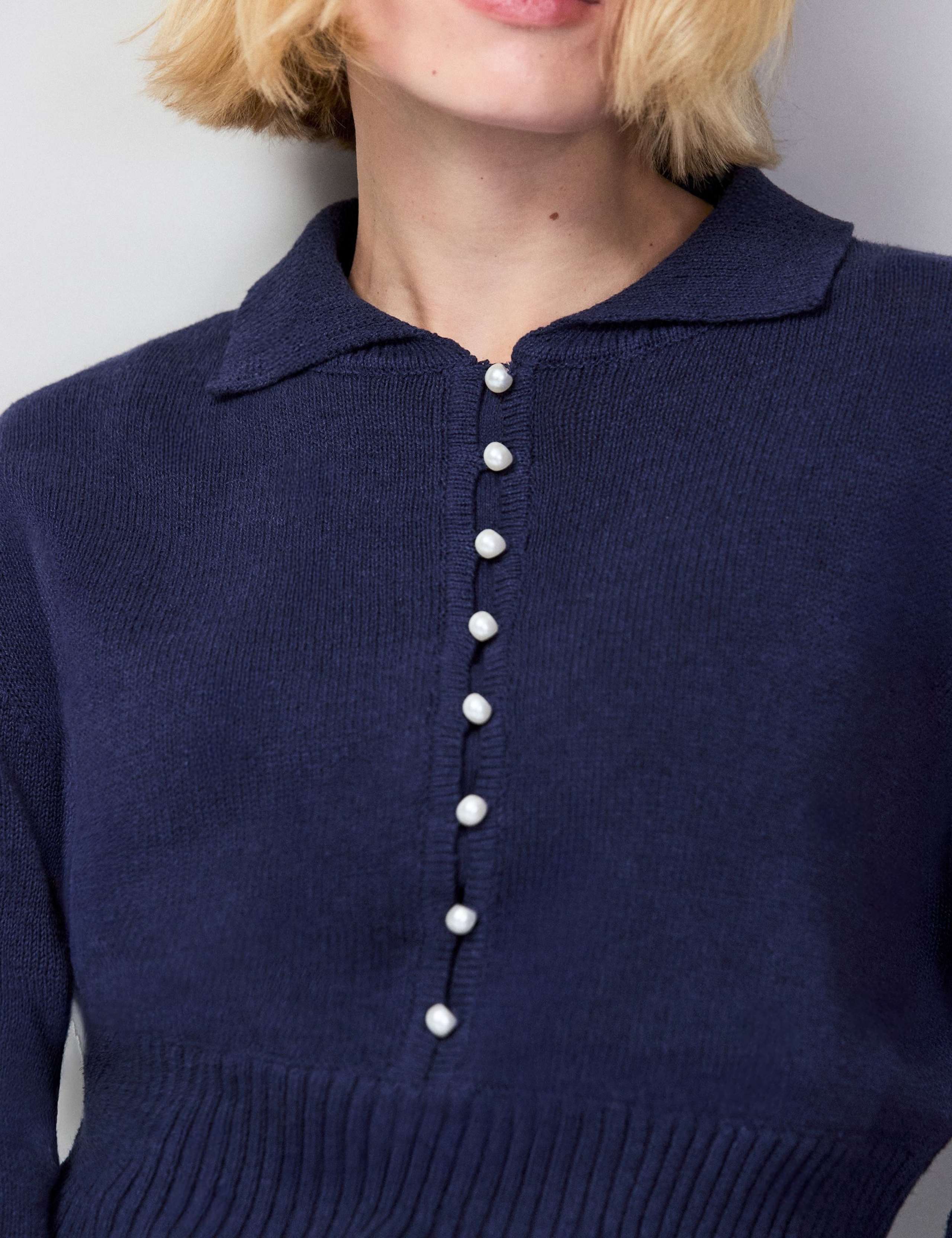 Cotton Rich Textured Cardigan with Linen 4 of 5