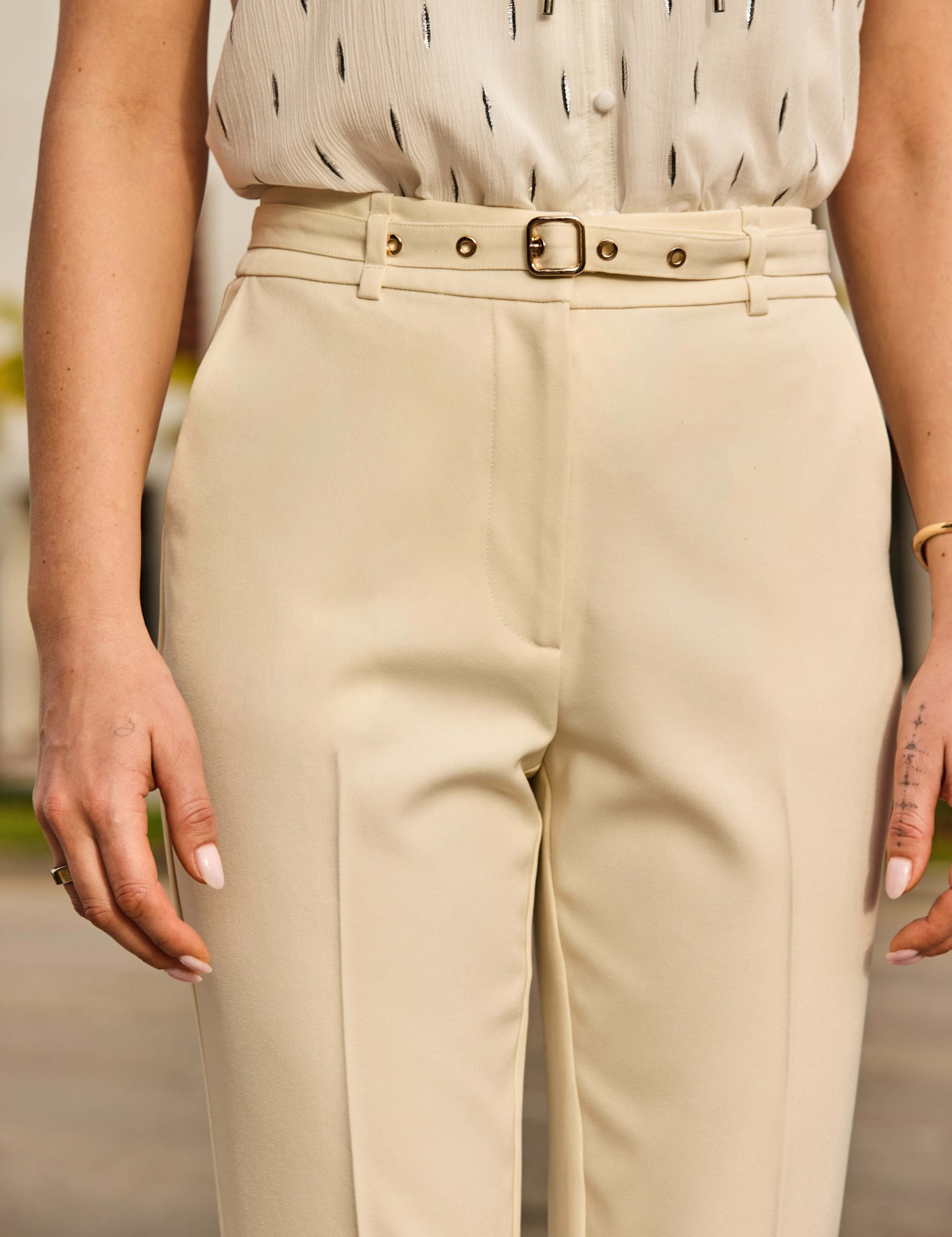 Belted Tapered Ankle Grazer Trousers 7 of 7