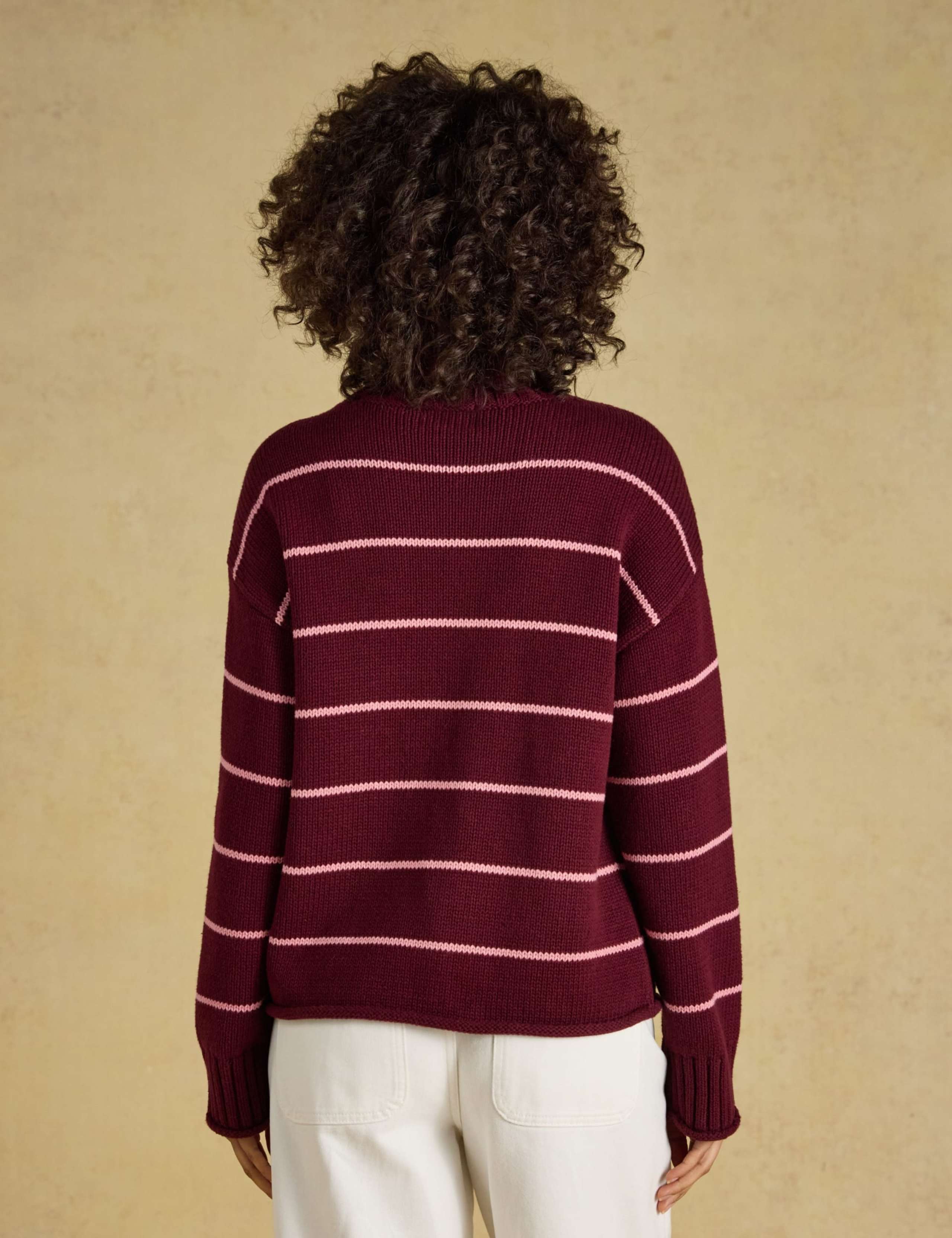 Pure Cotton Striped Roll Neck Jumper 2 of 7