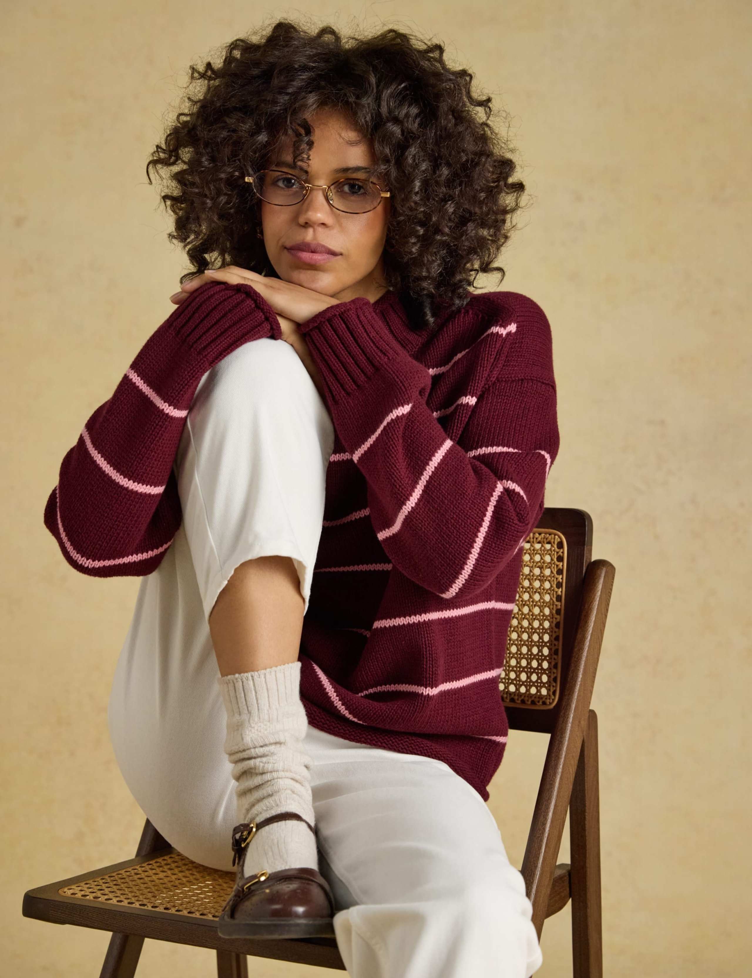 Pure Cotton Striped Roll Neck Jumper 3 of 7
