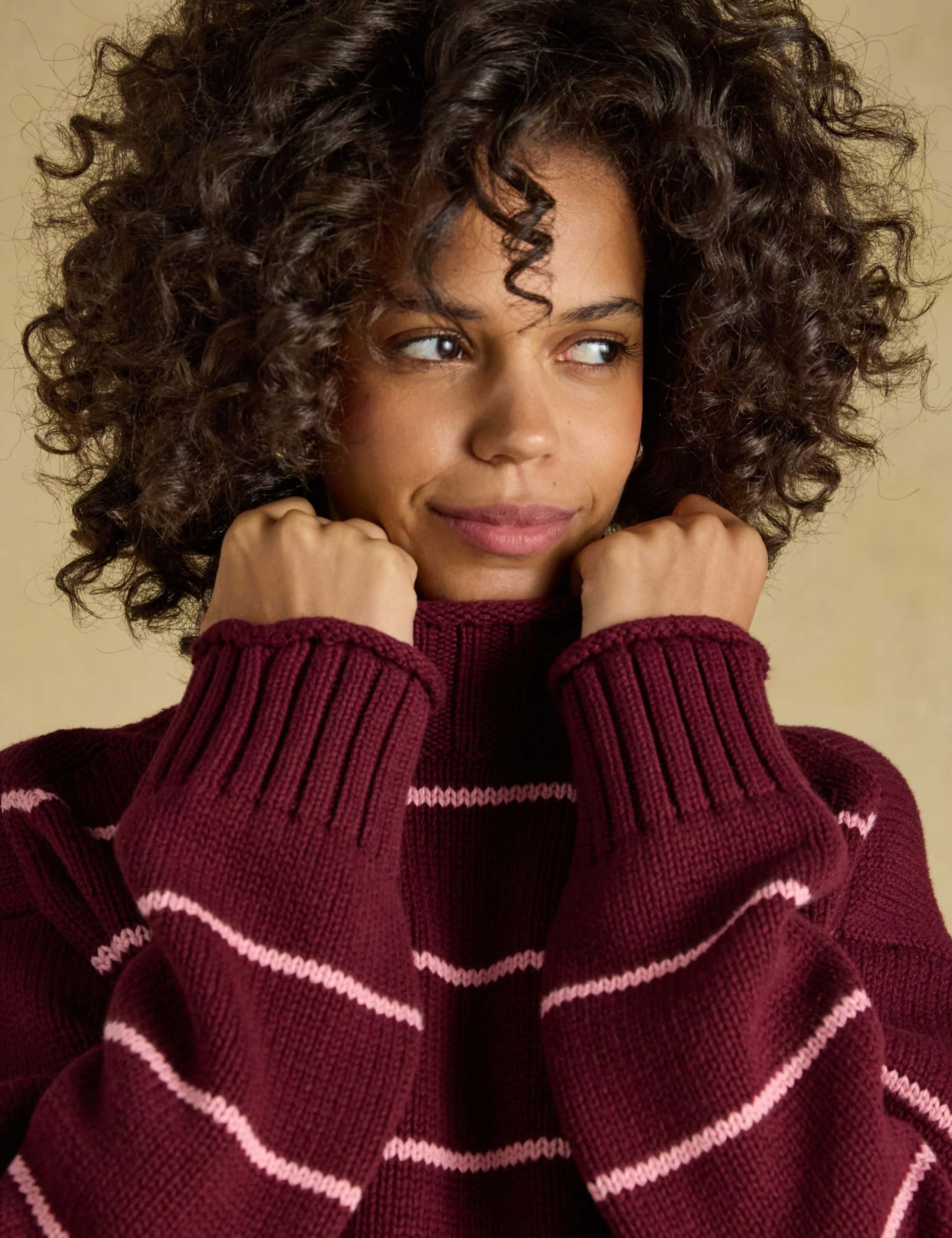 Pure Cotton Striped Roll Neck Jumper 7 of 7