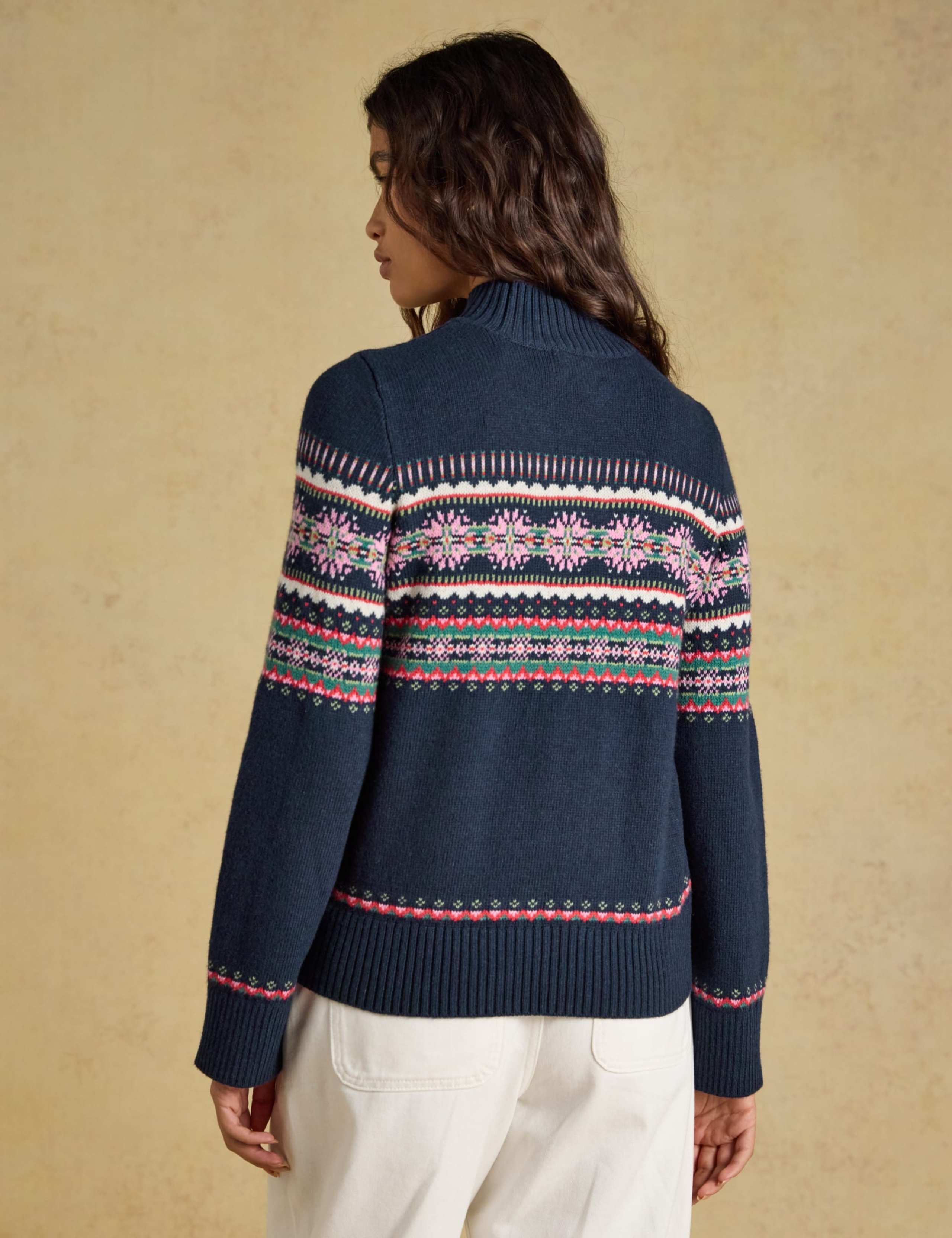Cotton Rich Fair Isle Roll Neck Jumper with Wool 3 of 7