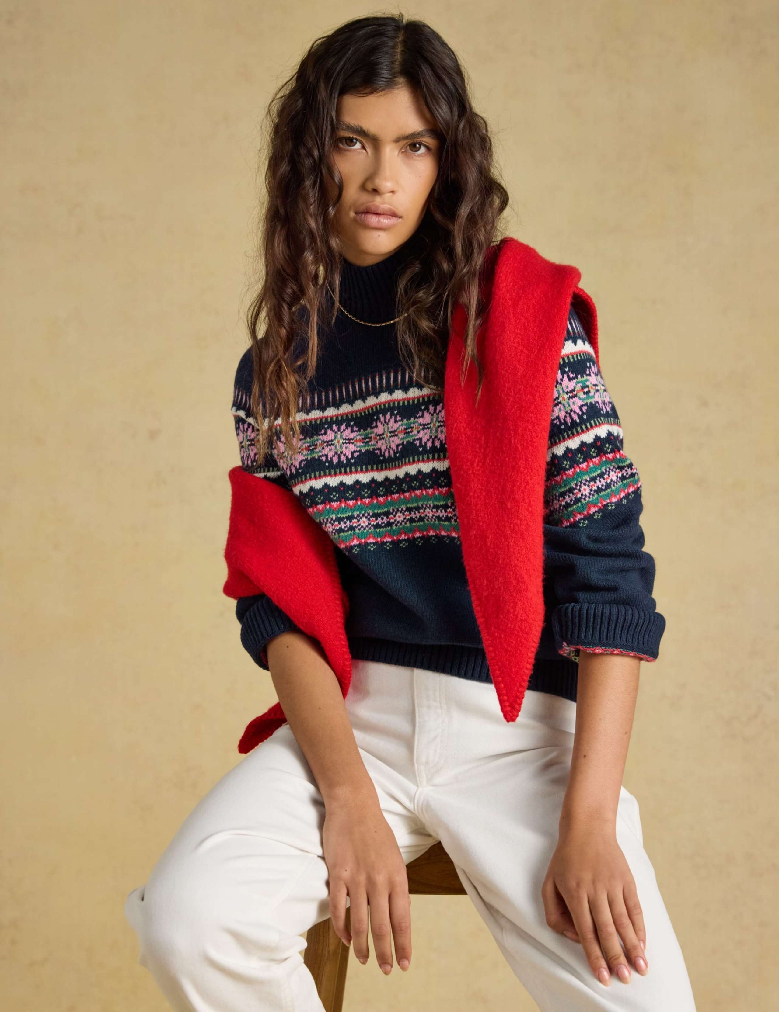 Cotton Rich Fair Isle Roll Neck Jumper with Wool 5 of 7