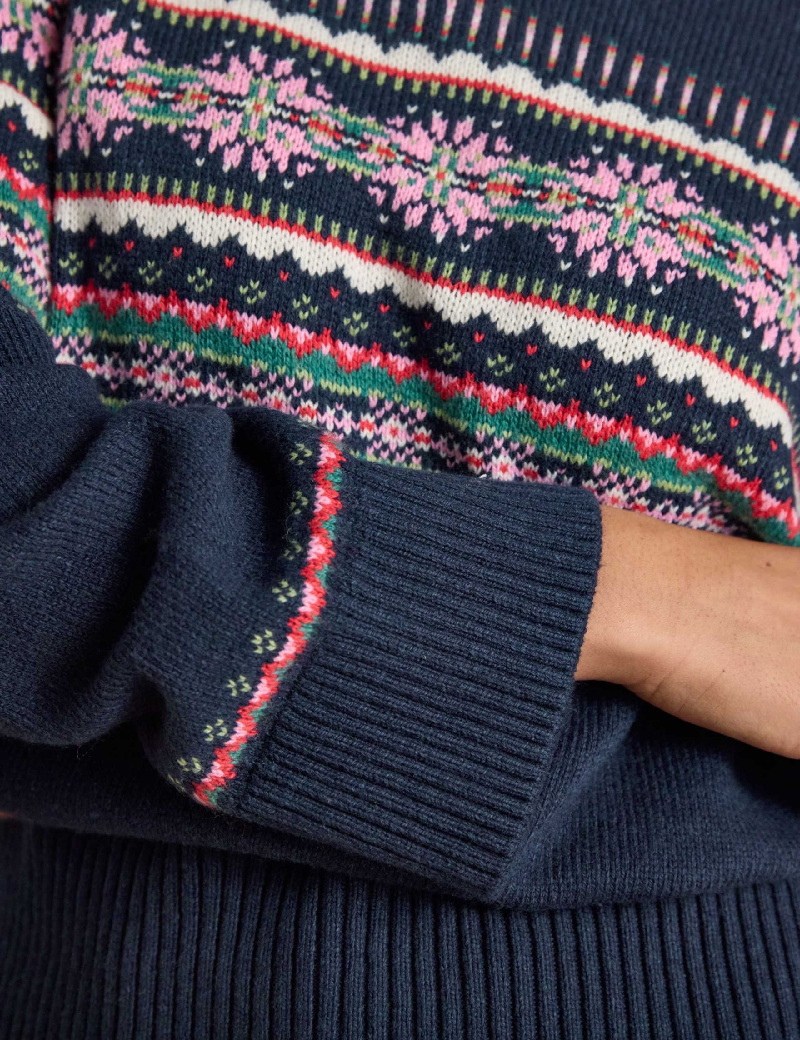 Cotton Rich Fair Isle Roll Neck Jumper with Wool 6 of 7