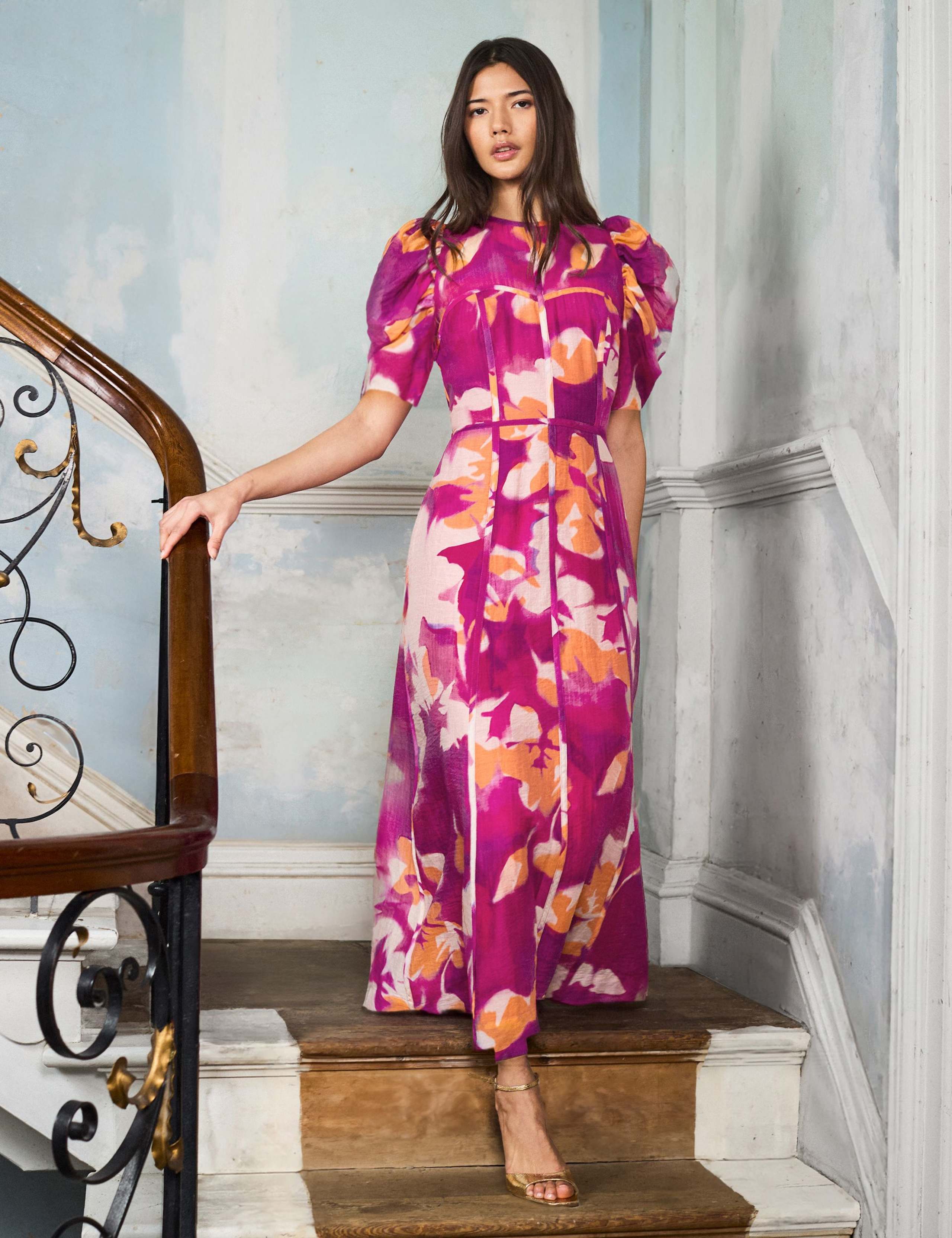 Lyocell Rich Floral Midaxi Waisted Dress 2 of 4